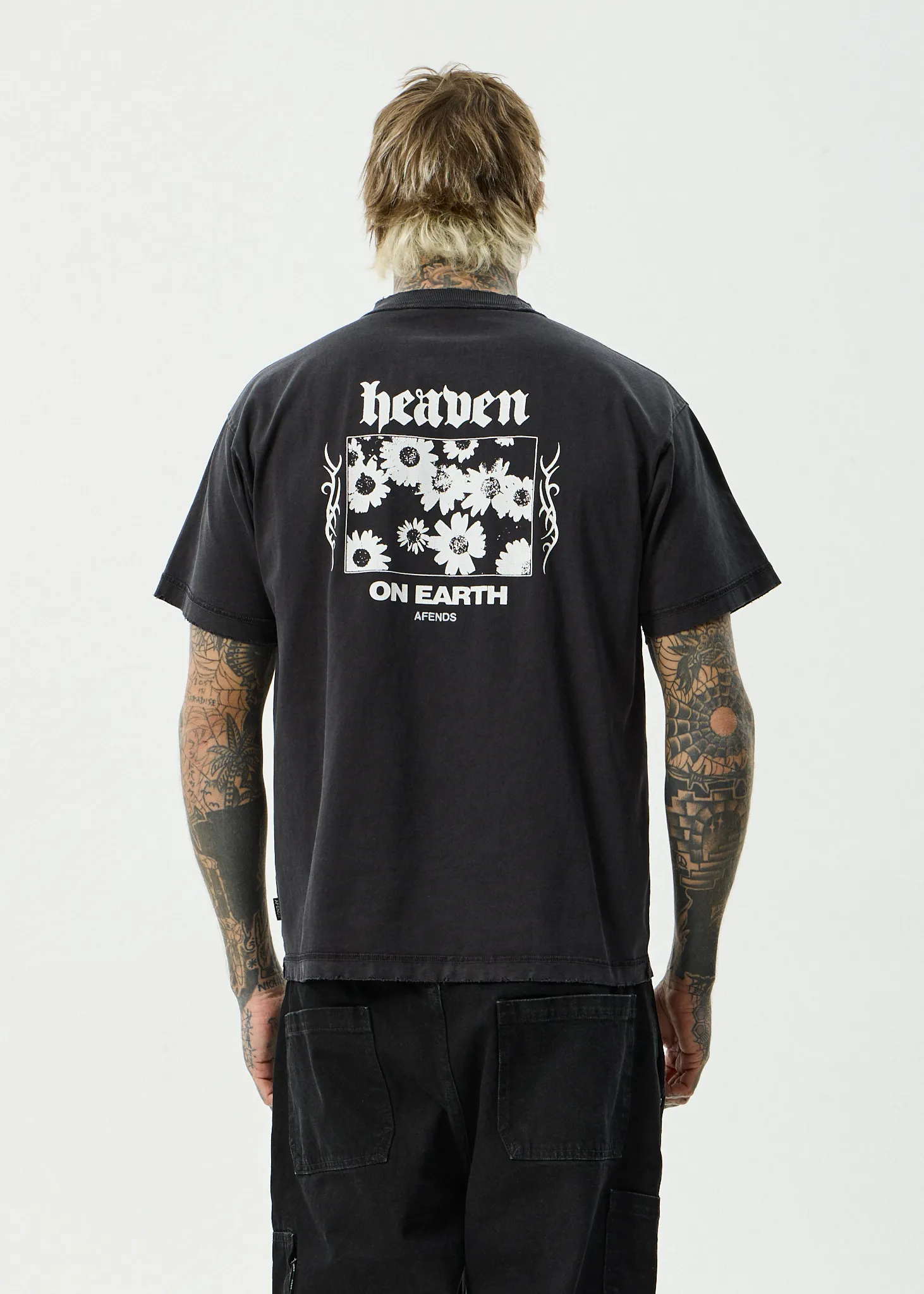 AFENDS Mens Heaven - Heavyweight Boxy Tee - Stone Black sold by Afends product image thumbnail 5