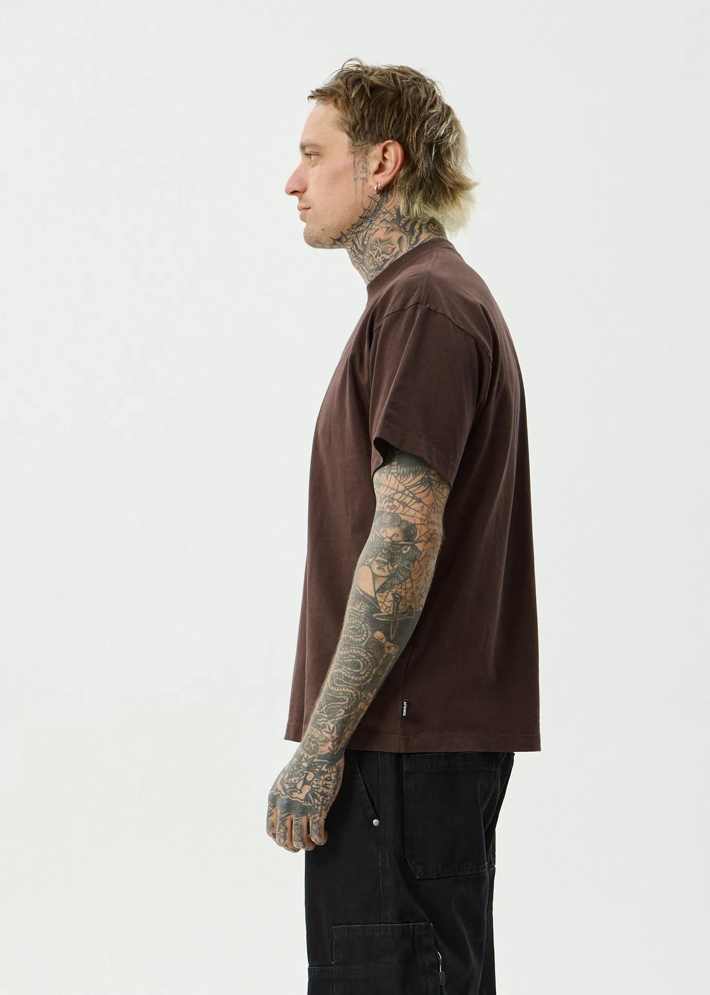 AFENDS Mens Feel Free - Boxy Tee - Washed Coffee sold by Afends product image thumbnail 4