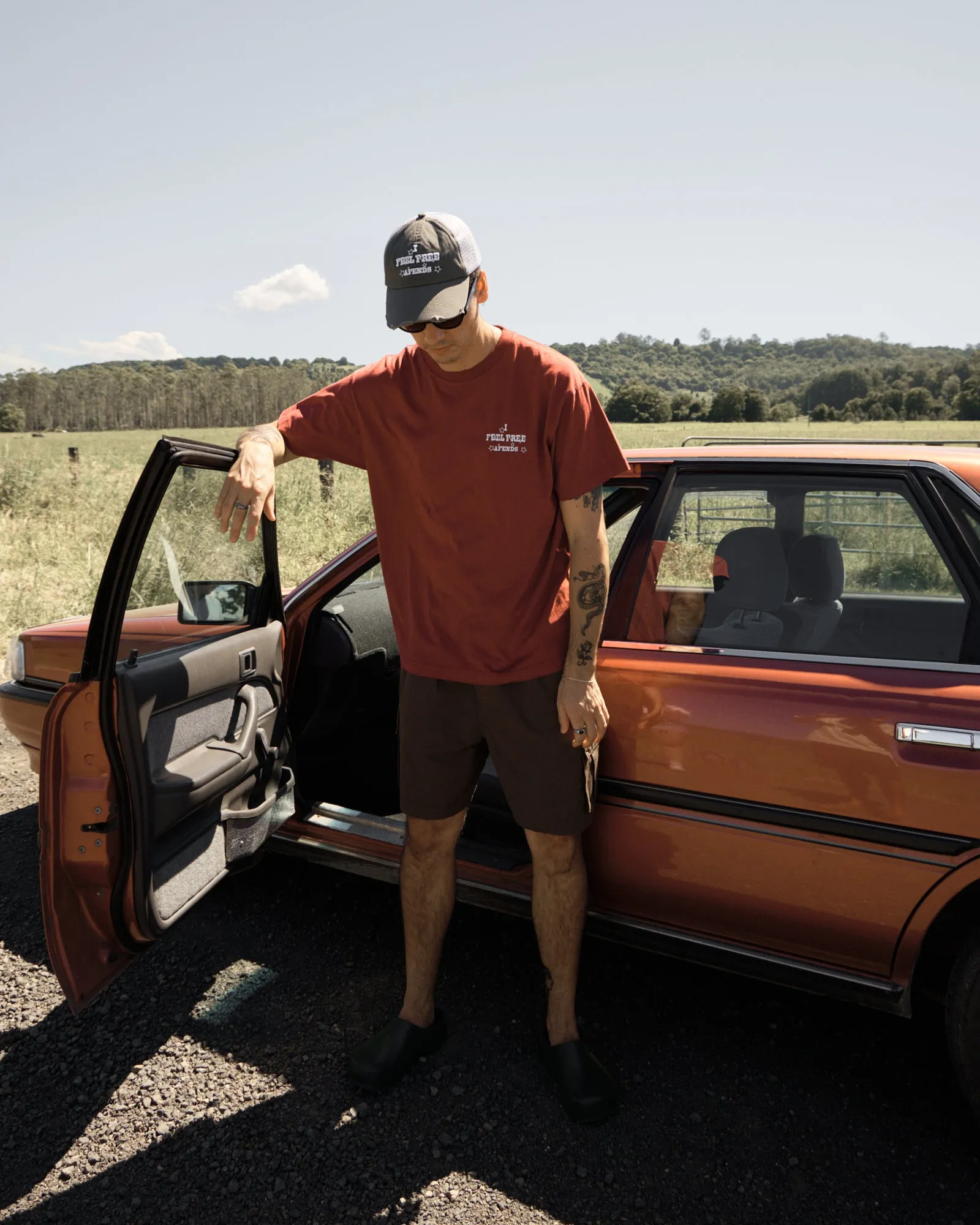 AFENDS Mens Sonoran - Boxy Tee - Washed Burgundy sold by Afends product image thumbnail 3