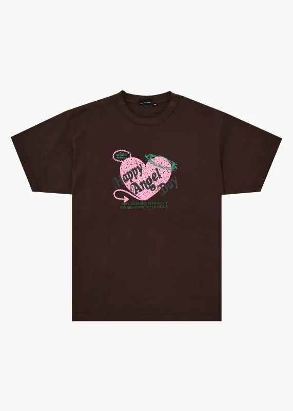 AFENDS Mens Genuine Sentiment - Heavyweight Boxy Tee - Washed Coffee sold by Afends