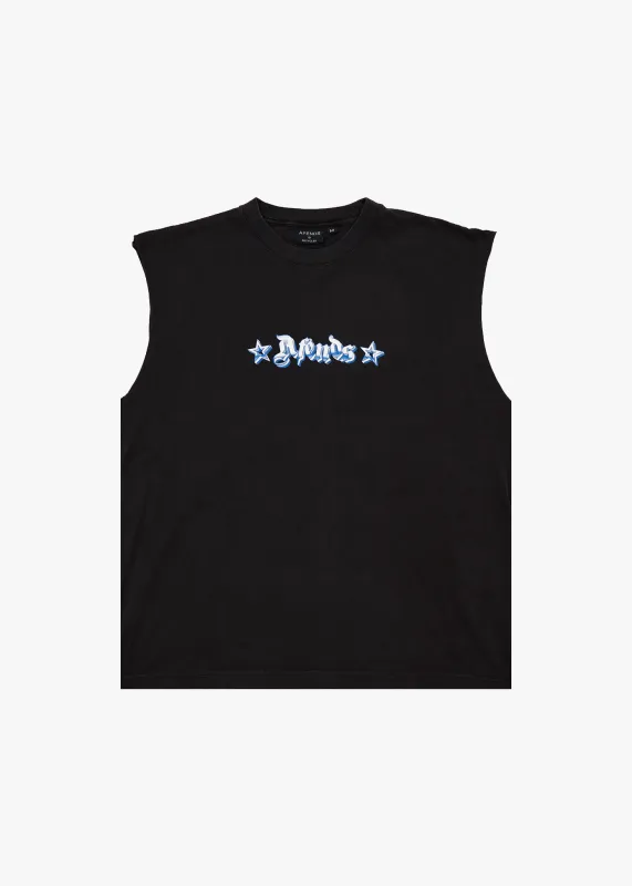 AFENDS Mens Created - Sleeveless Tee - Stone Black sold by Afends