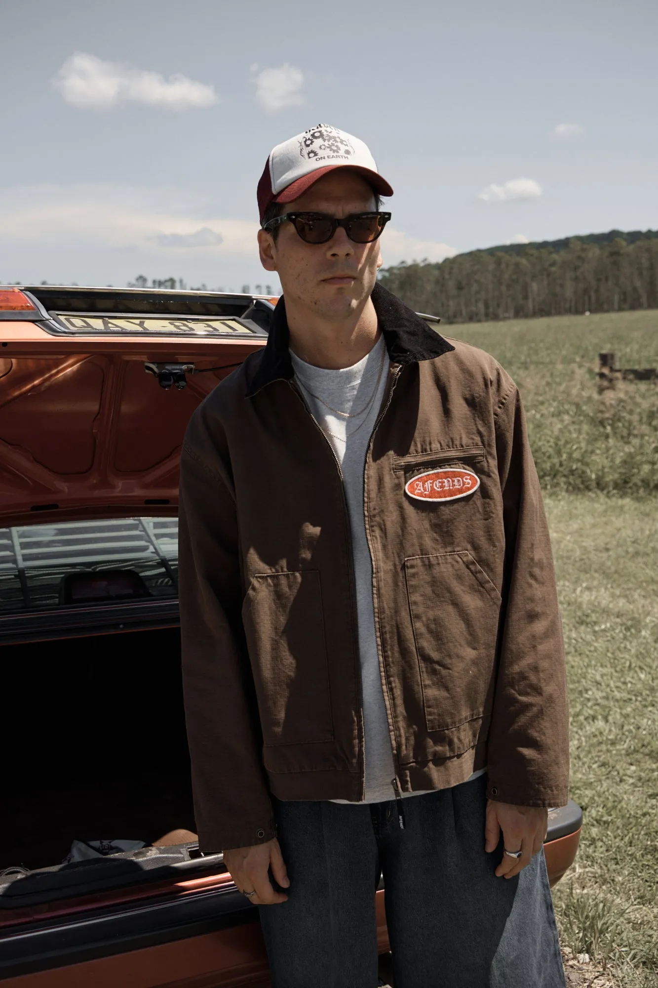 AFENDS Mens Casino Oracle V.2 - Workwear Jacket - Washed Coffee sold by Afends product image thumbnail 4