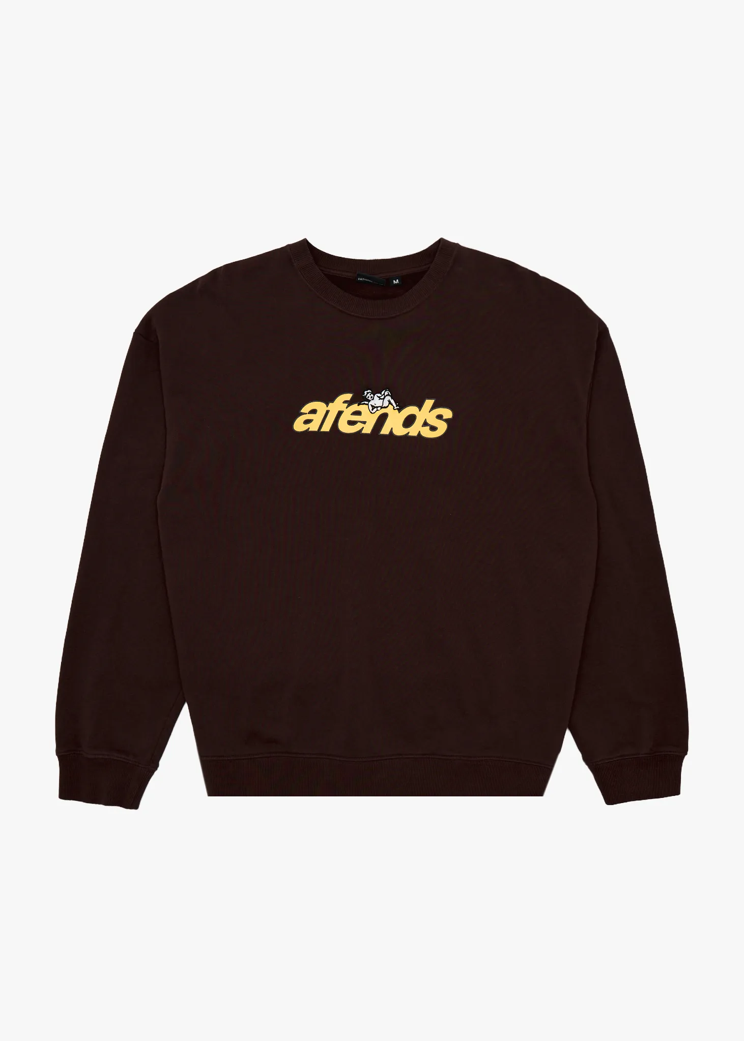 AFENDS Mens Angel Boy - Crew Neck - Washed Coffee sold by Afends