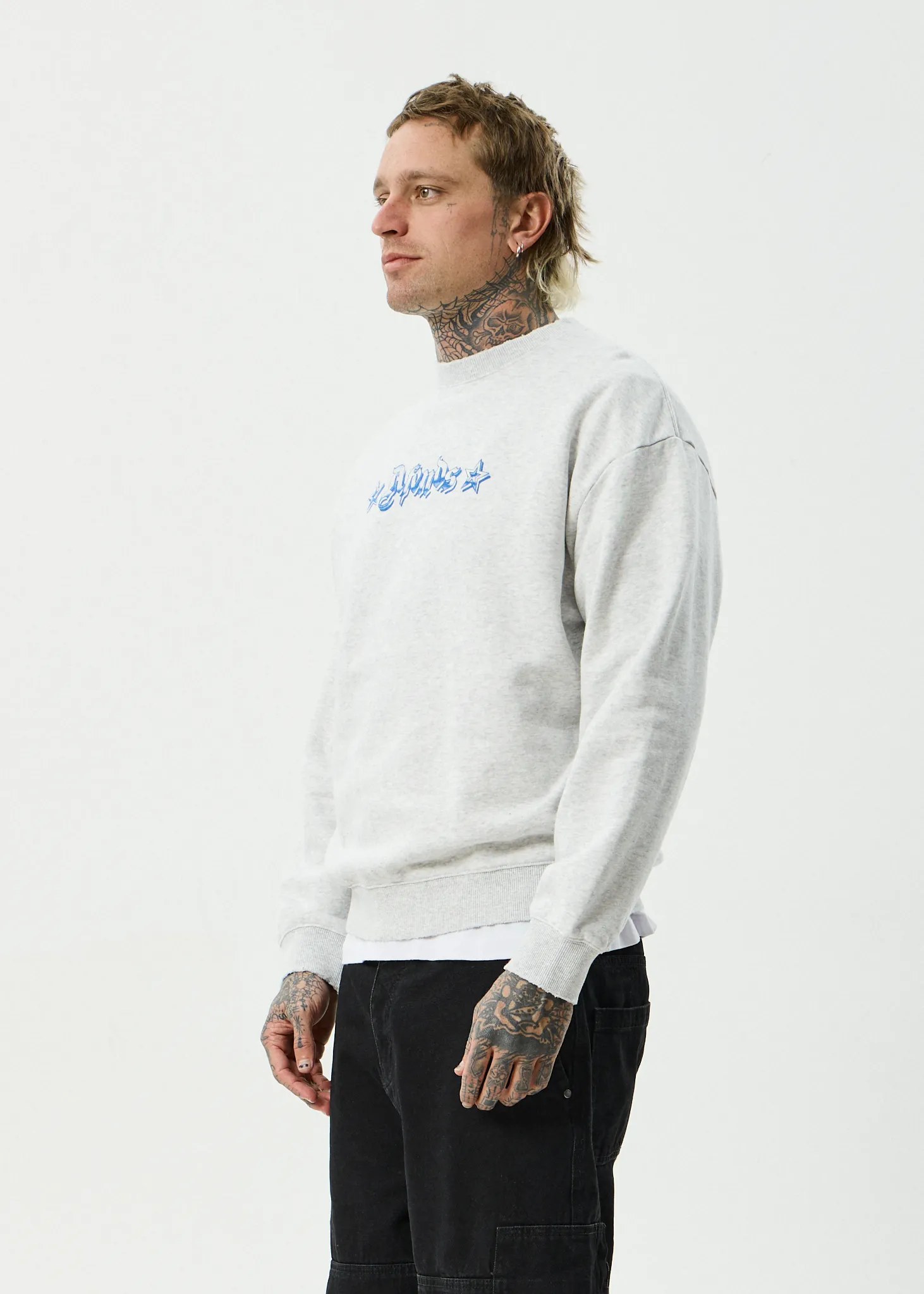 AFENDS Mens Created - Crew Neck - Grey Marle sold by Afends product image thumbnail 3