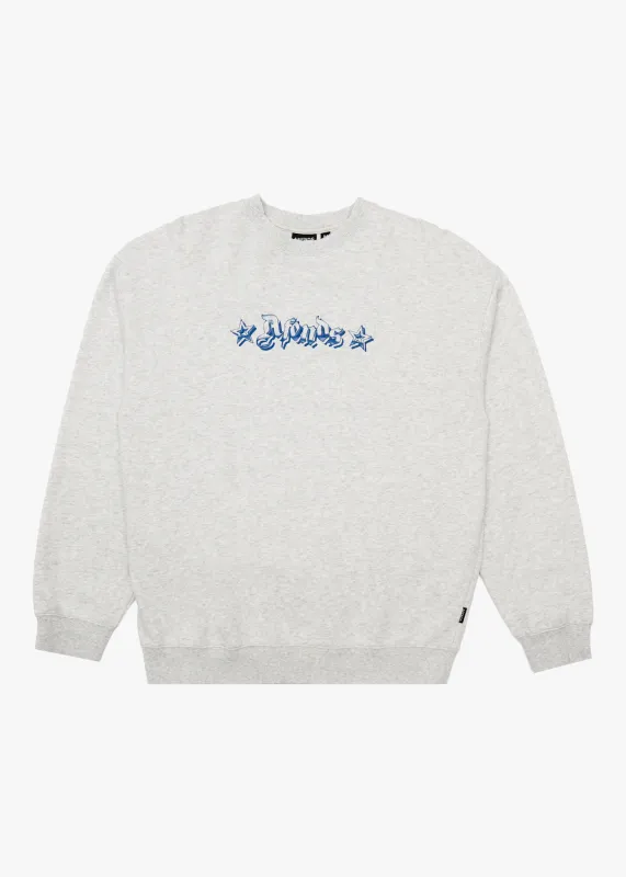 AFENDS Mens Created - Crew Neck - Grey Marle sold by Afends