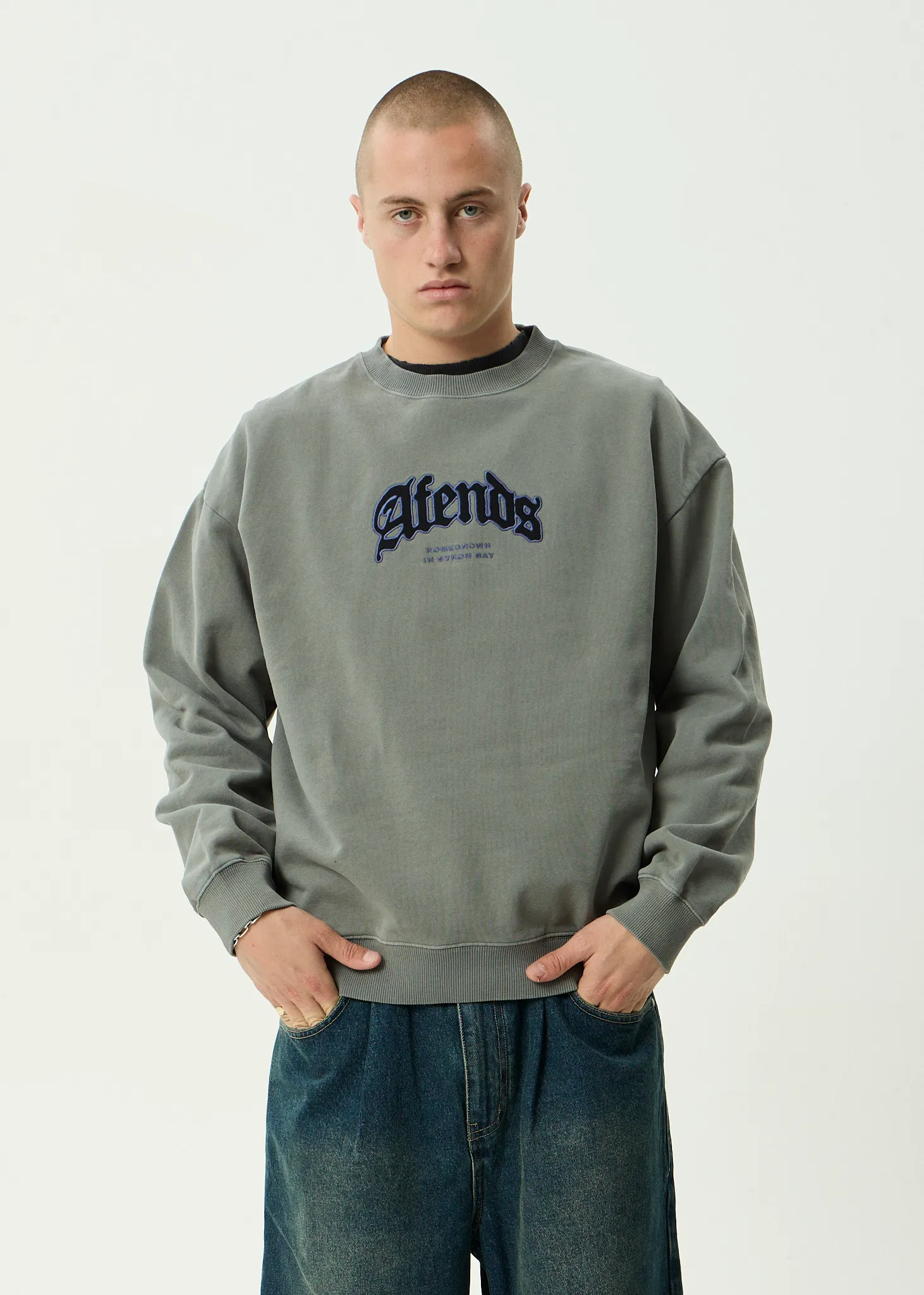 AFENDS Mens Home - Crew Neck - Washed Sycamore sold by Afends product image thumbnail 2