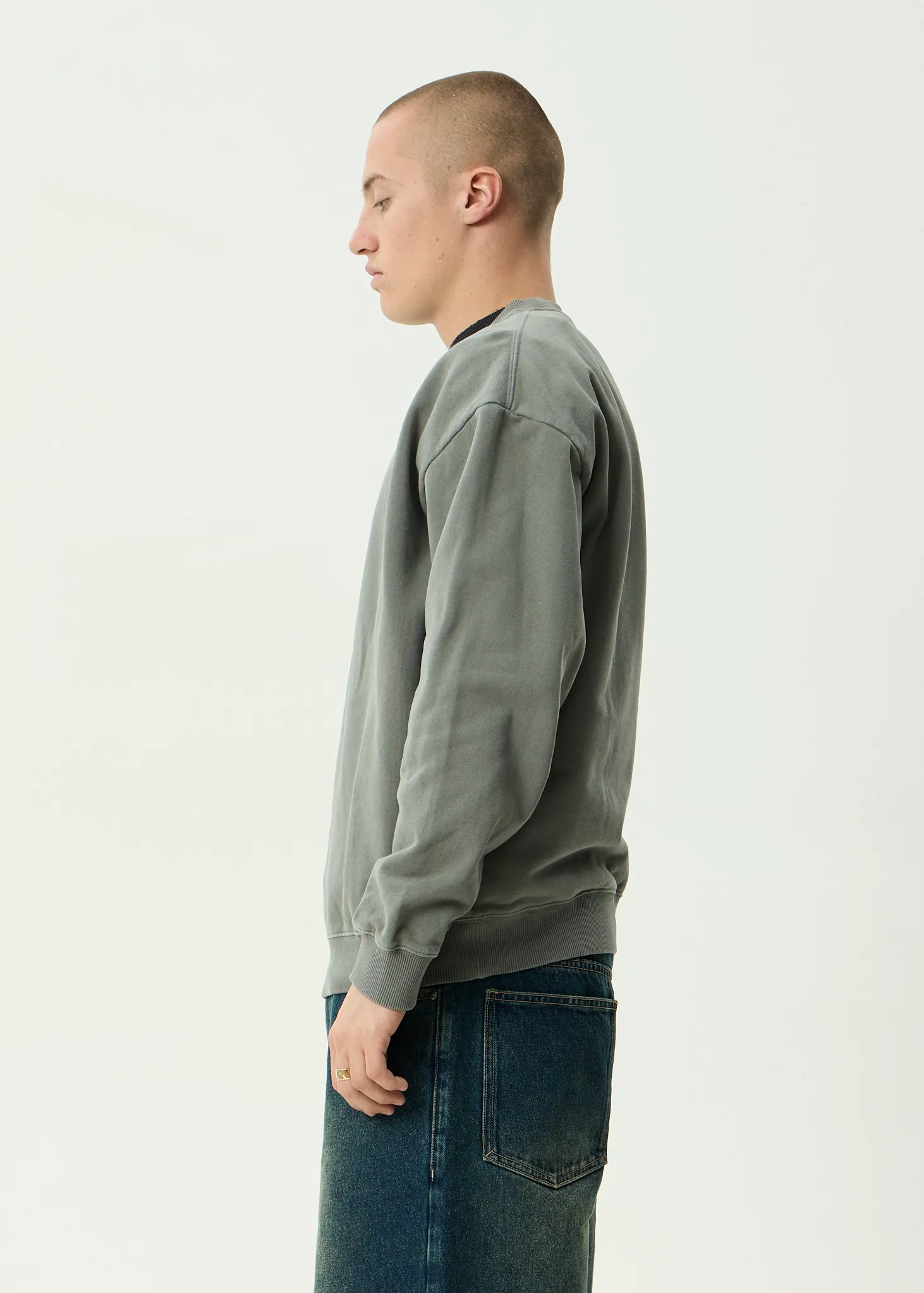 AFENDS Mens Home - Crew Neck - Washed Sycamore sold by Afends product image thumbnail 4