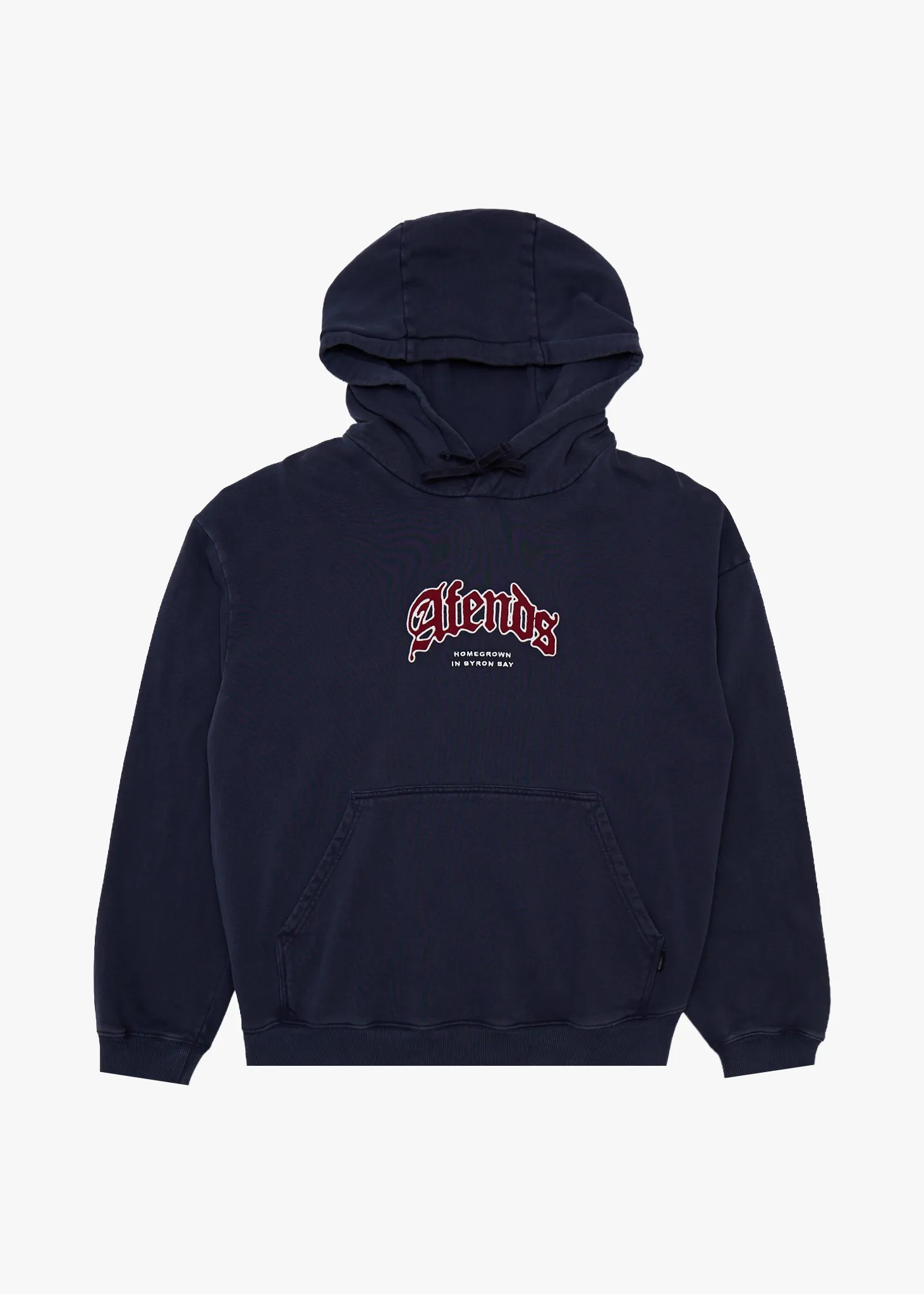 AFENDS Mens Home - Pull On Hood - Washed Deep Sea sold by Afends