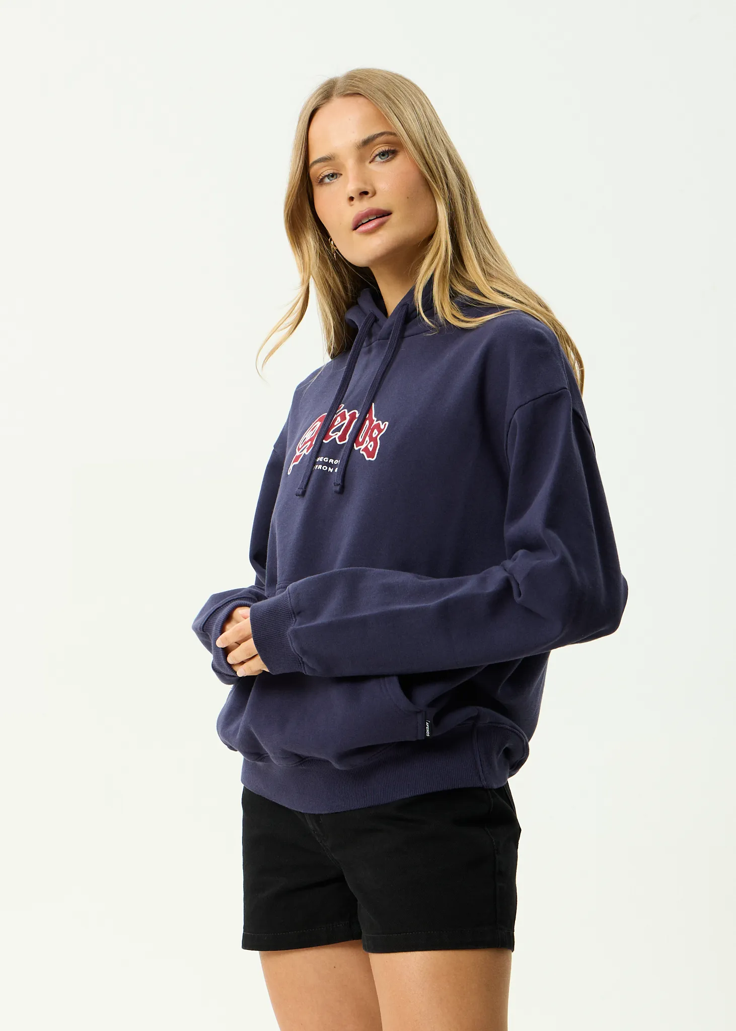 AFENDS Mens Home - Pull On Hood - Washed Deep Sea sold by Afends product image thumbnail 4
