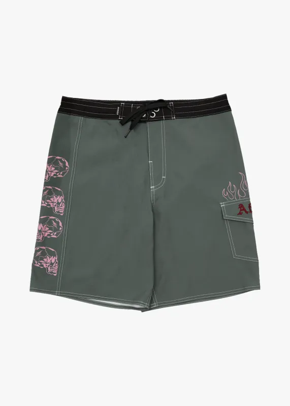 AFENDS Mens Temporal - Surf Related V2 Boardshort 18" - Sycamore sold by Afends