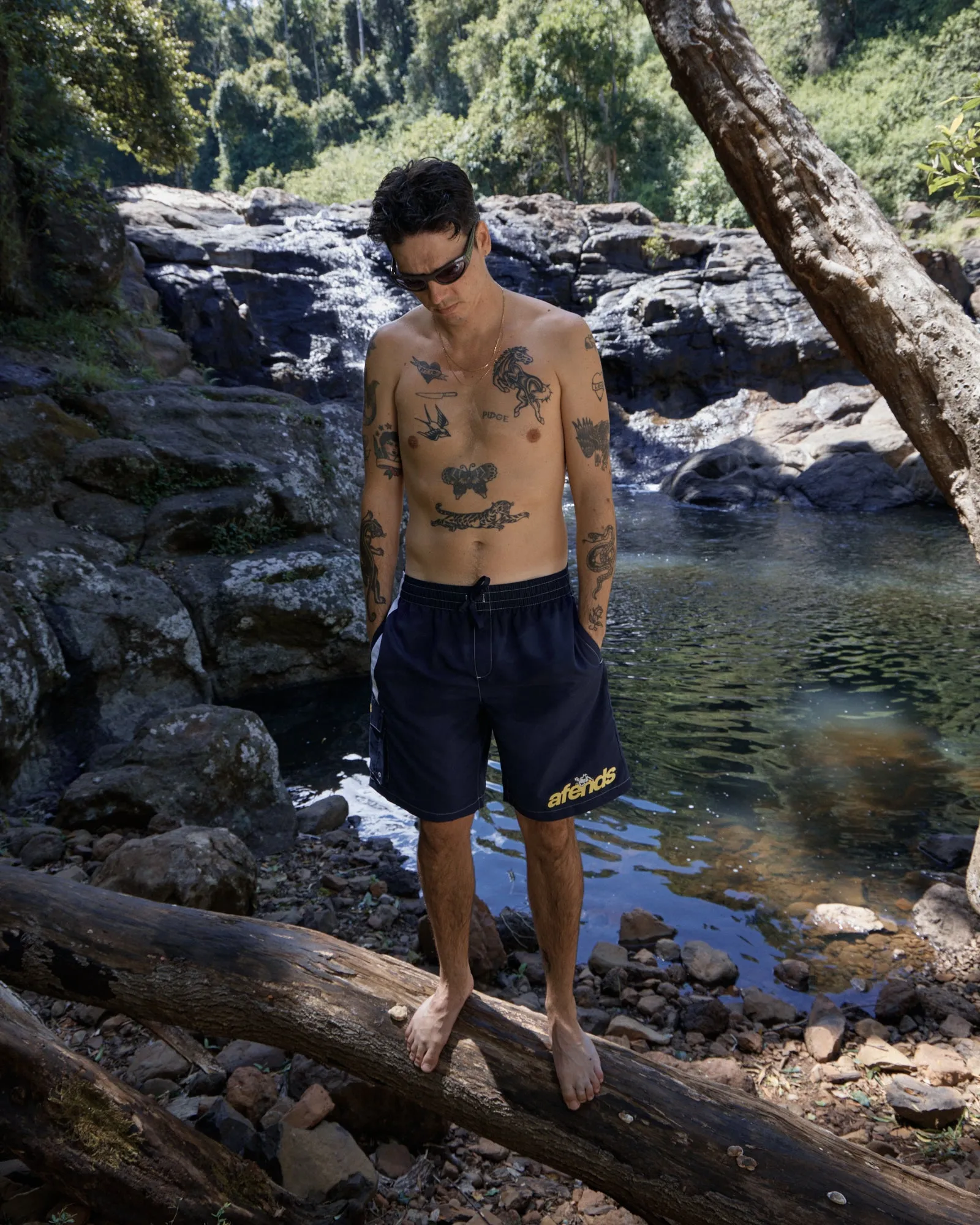 AFENDS Mens Angel Boy - Cargo Swim Short 21" - Deep Sea sold by Afends product image thumbnail 2