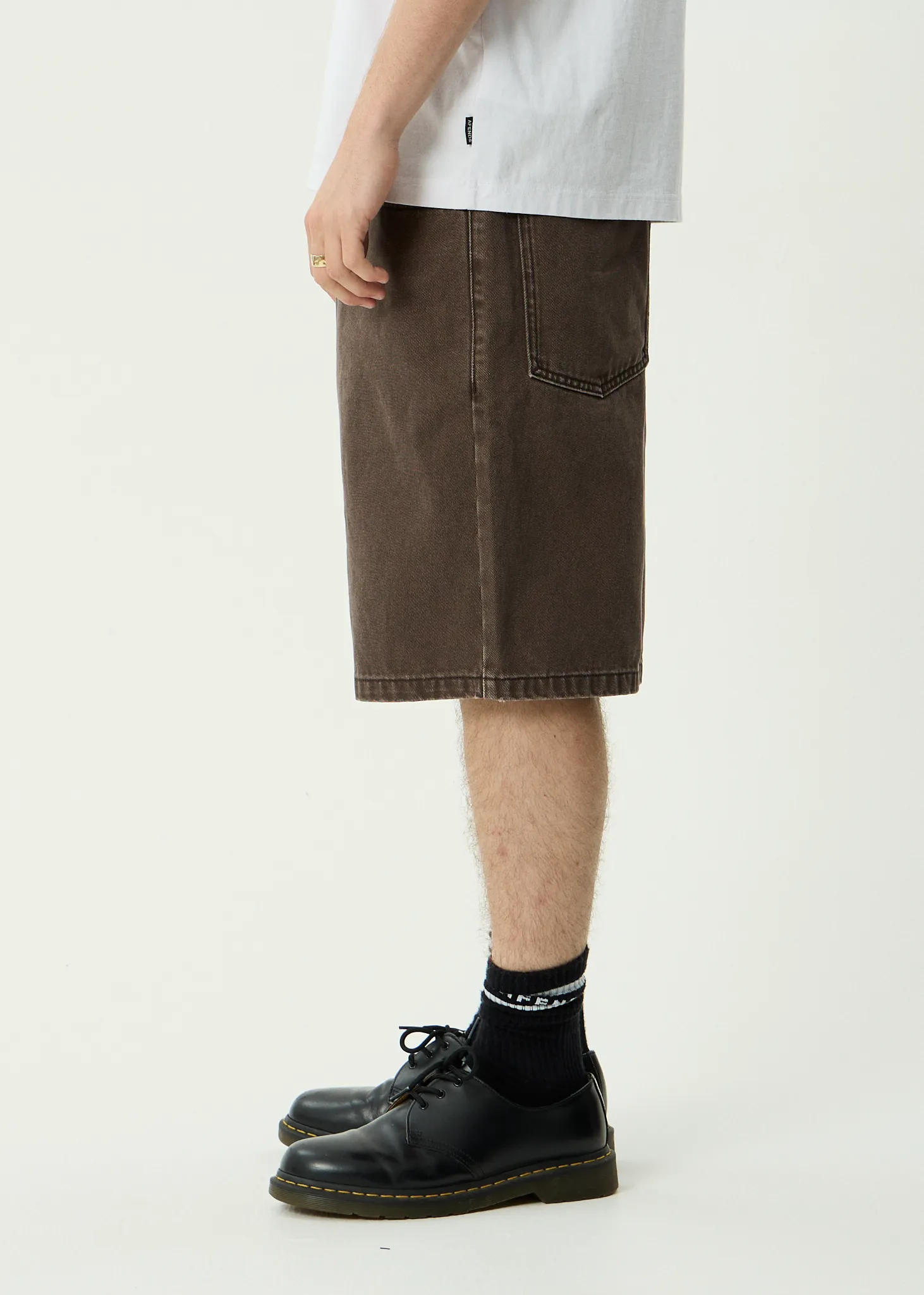 AFENDS Mens Lil C - Denim Baggy Short 22" - Washed Coffee sold by Afends product image thumbnail 4