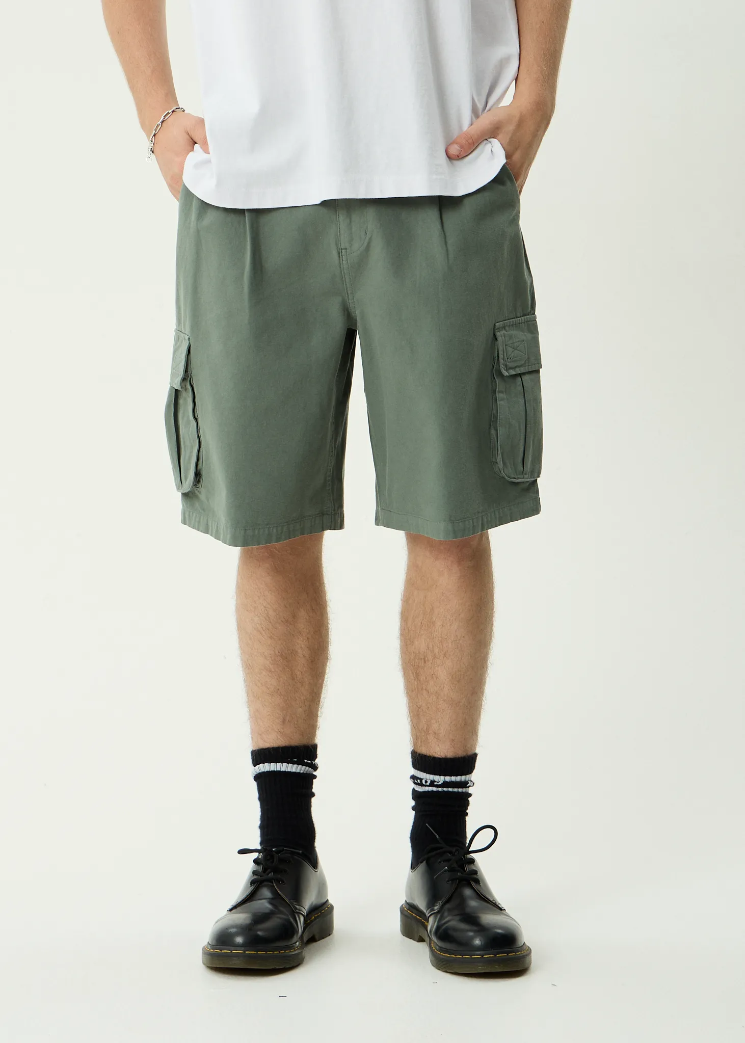 AFENDS Mens Summit - Pleated Cargo Short 22" - Washed Sycamore sold by Afends product image thumbnail 3