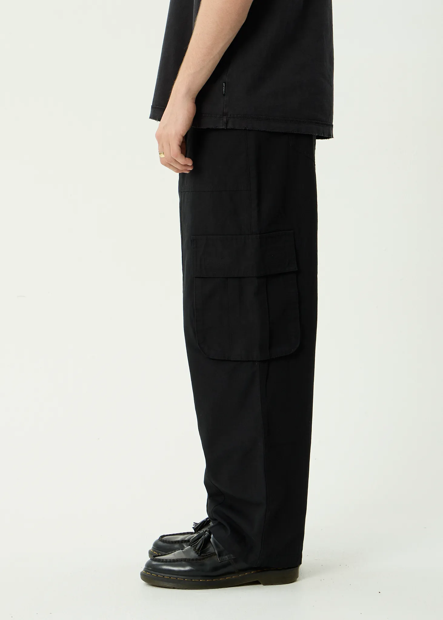 AFENDS Mens Summit - Pleated Cargo Pant - Black sold by Afends product image thumbnail 4