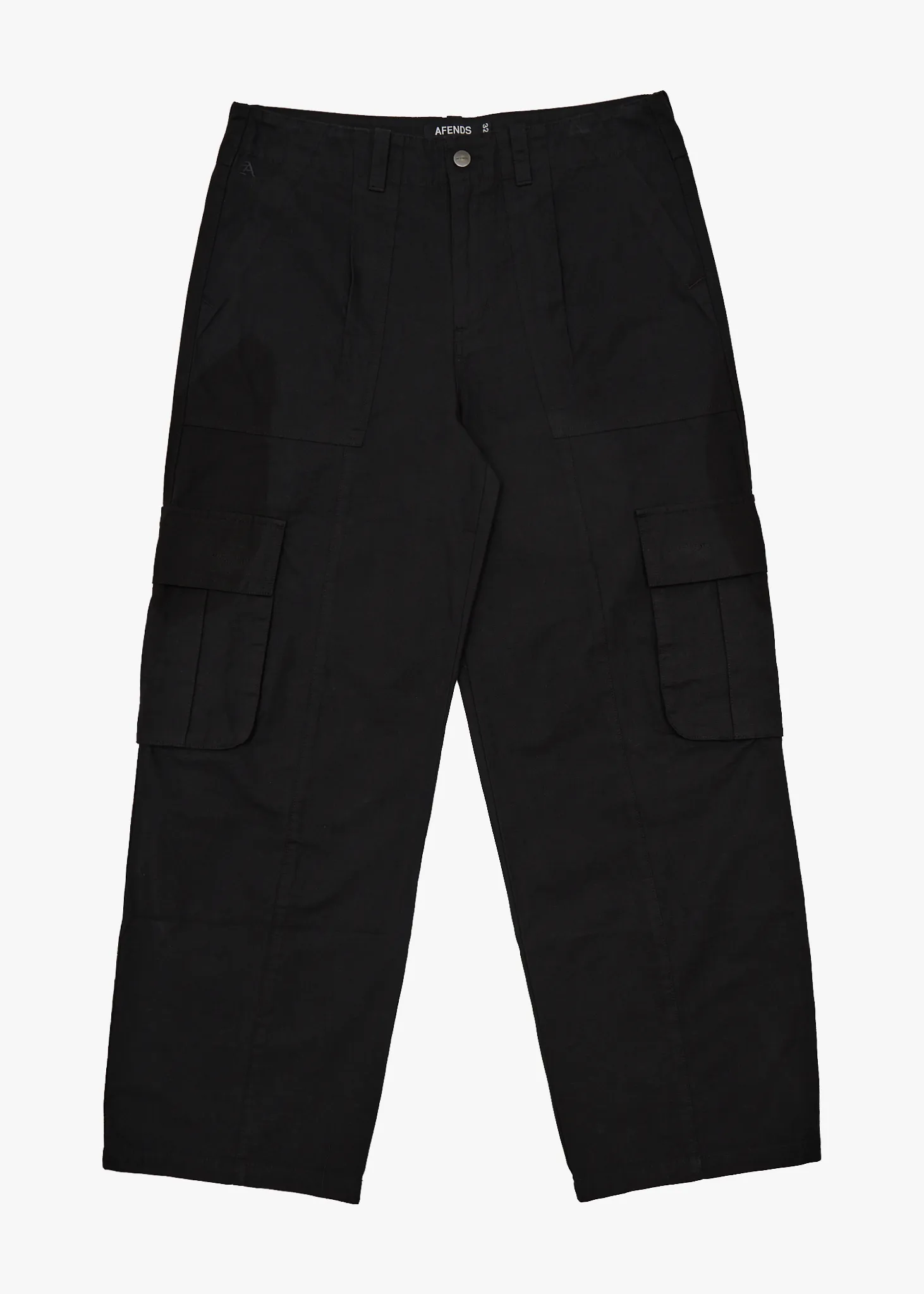 AFENDS Mens Summit - Pleated Cargo Pant - Black sold by Afends