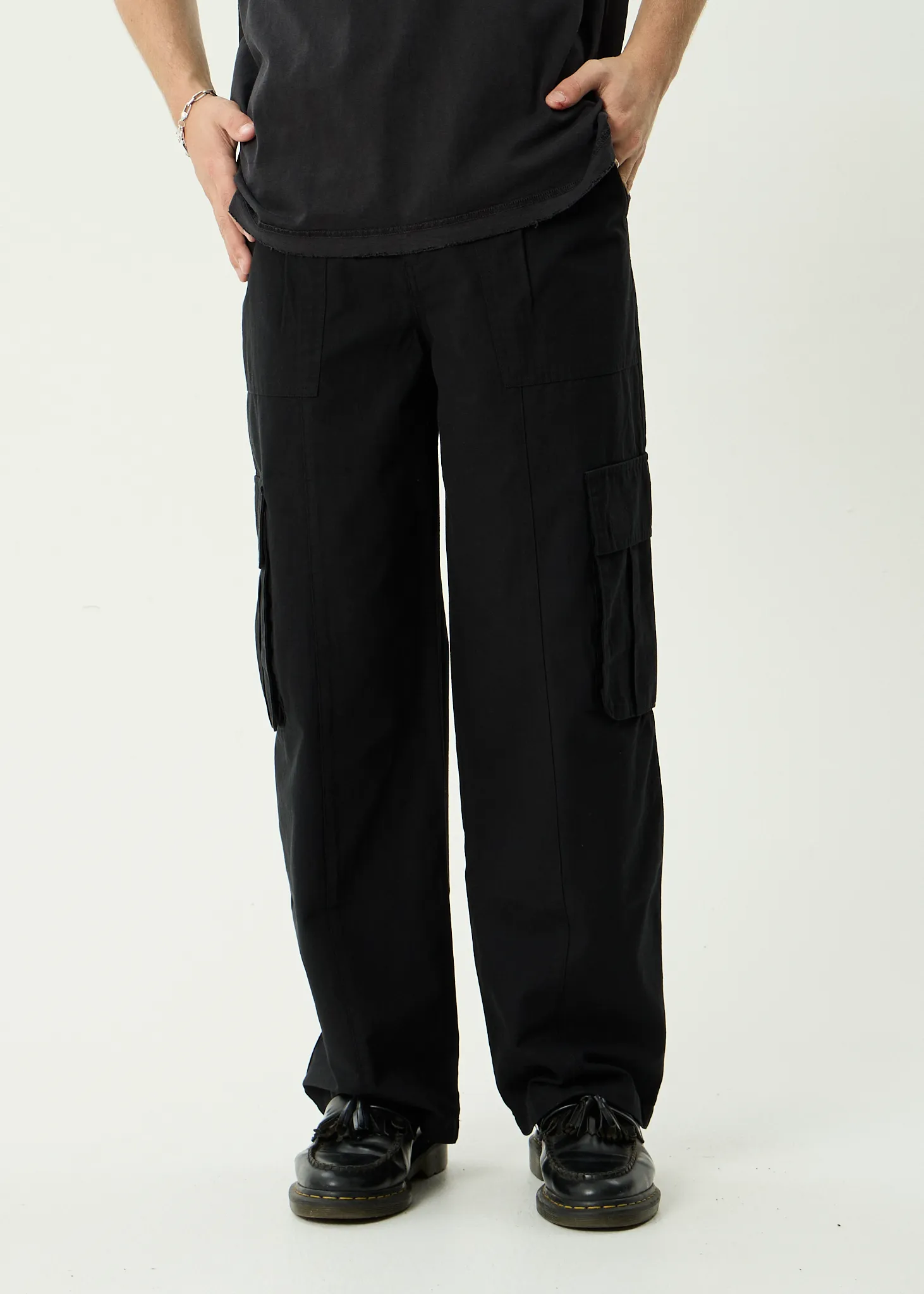 AFENDS Mens Summit - Pleated Cargo Pant - Black sold by Afends product image thumbnail 2