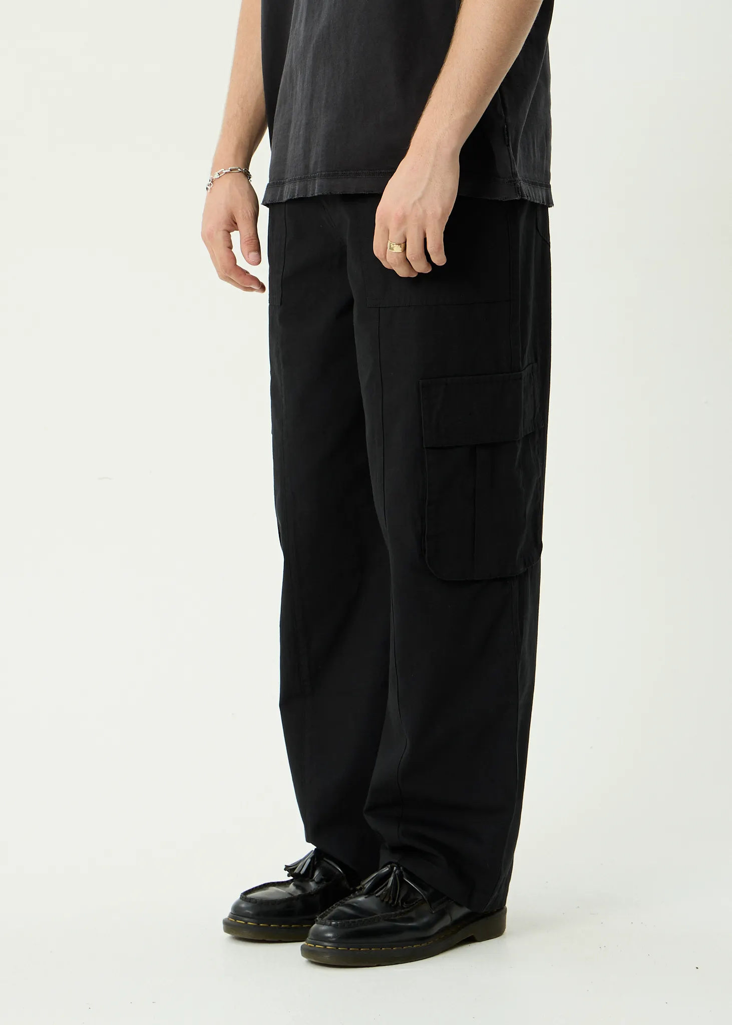 AFENDS Mens Summit - Pleated Cargo Pant - Black sold by Afends product image thumbnail 3