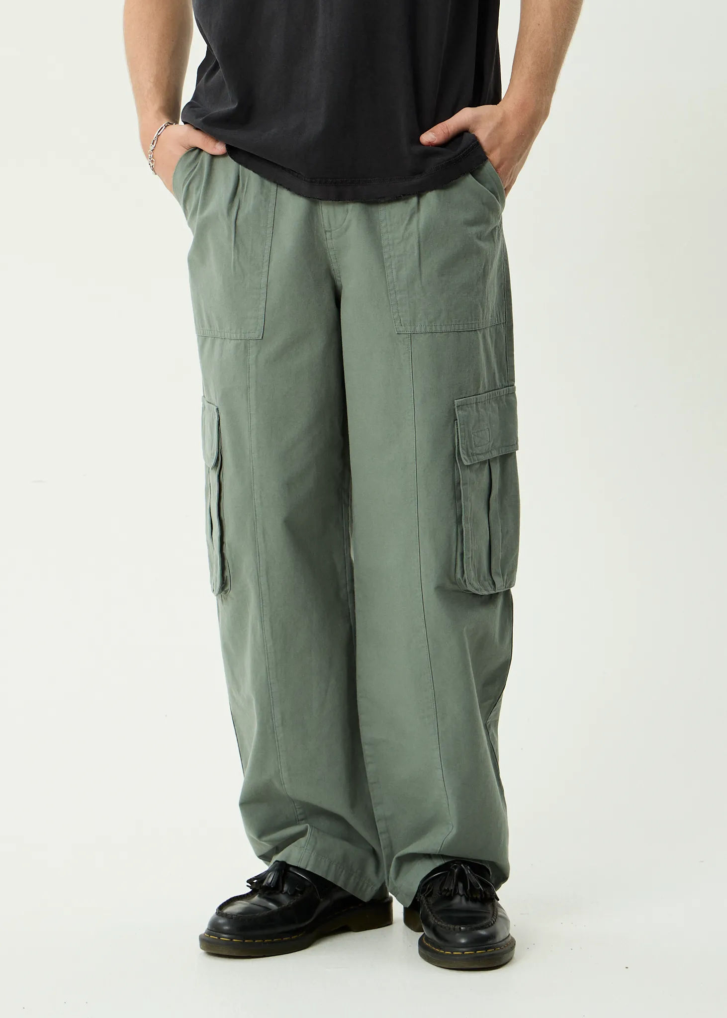AFENDS Mens Summit - Pleated Cargo Pant - Washed Sycamore sold by Afends product image thumbnail 3