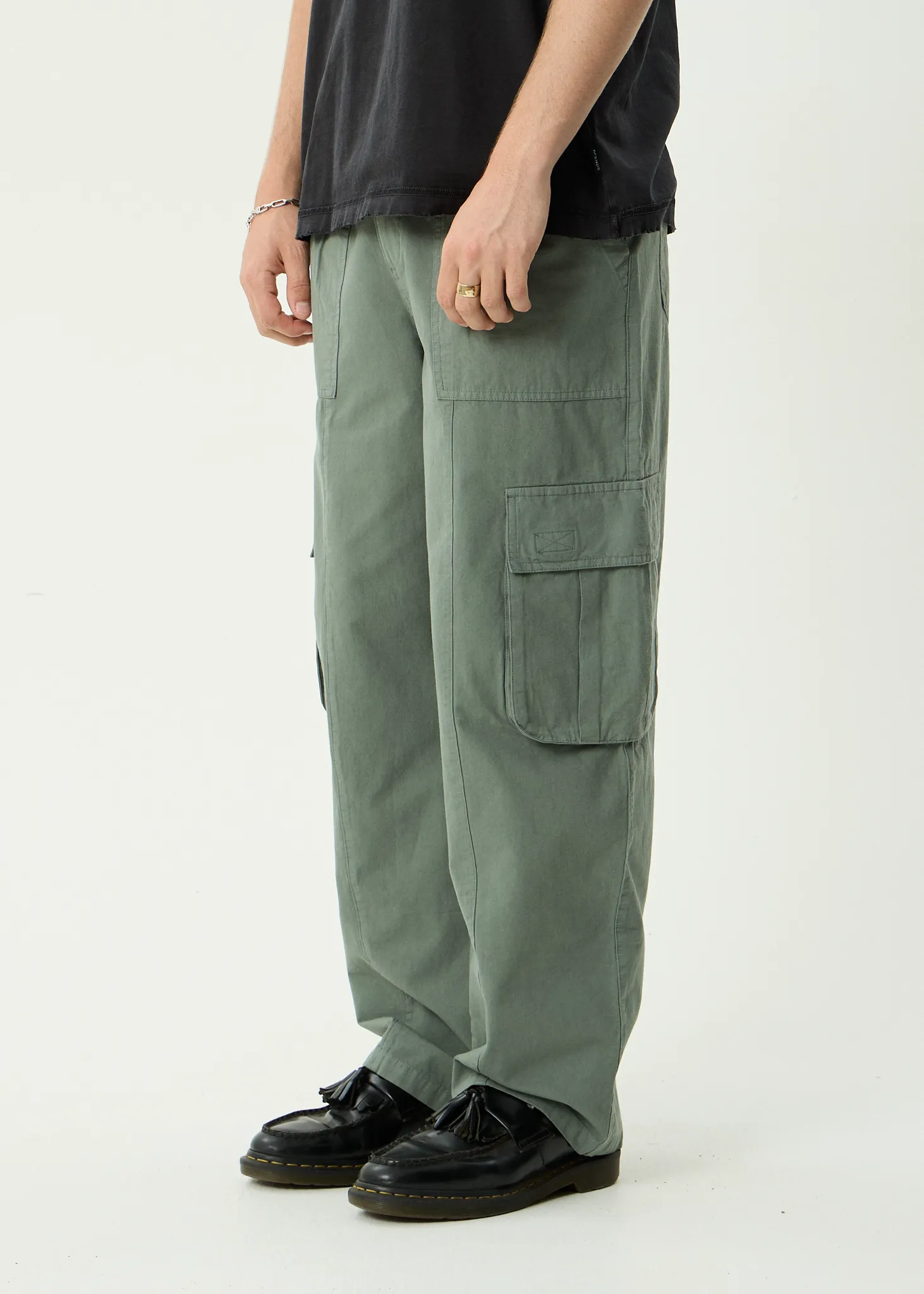 AFENDS Mens Summit - Pleated Cargo Pant - Washed Sycamore sold by Afends product image thumbnail 4