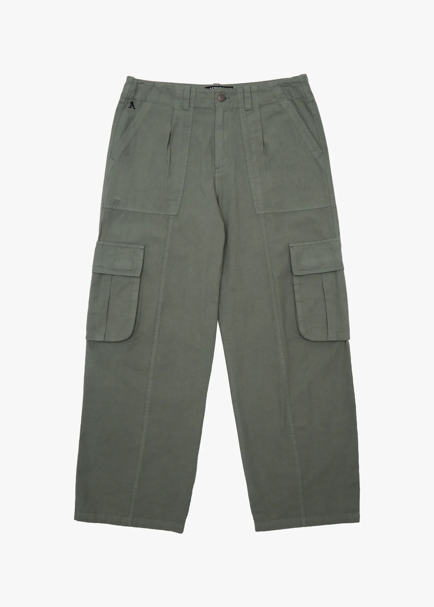 AFENDS Mens Summit - Pleated Cargo Pant - Washed Sycamore sold by Afends