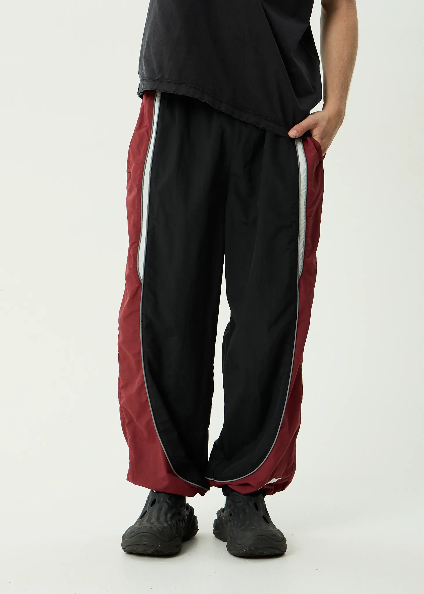 AFENDS Mens Sporting - Panelled Track Pant - Burgundy sold by Afends product image thumbnail 2