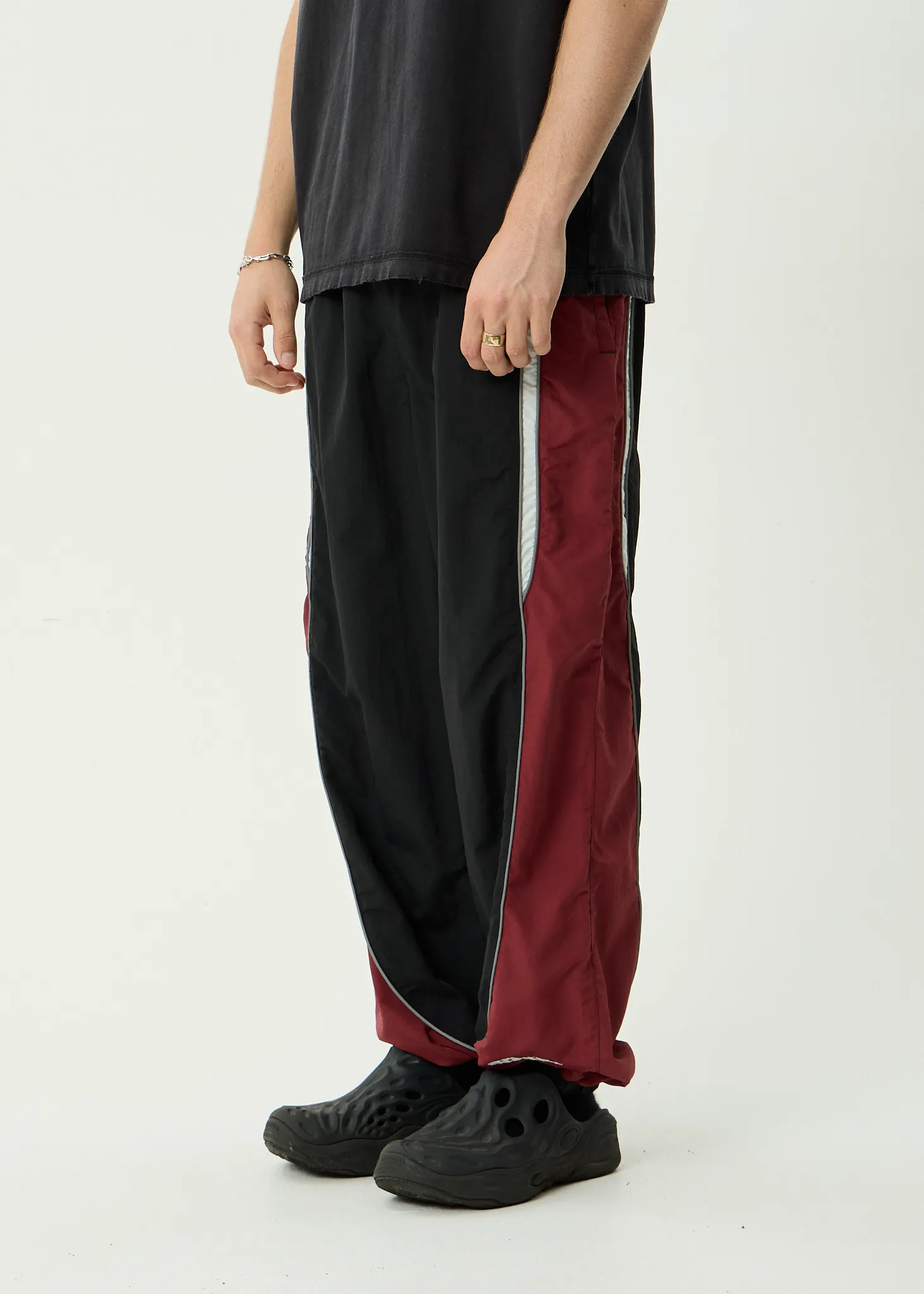AFENDS Mens Sporting - Panelled Track Pant - Burgundy sold by Afends product image thumbnail 3