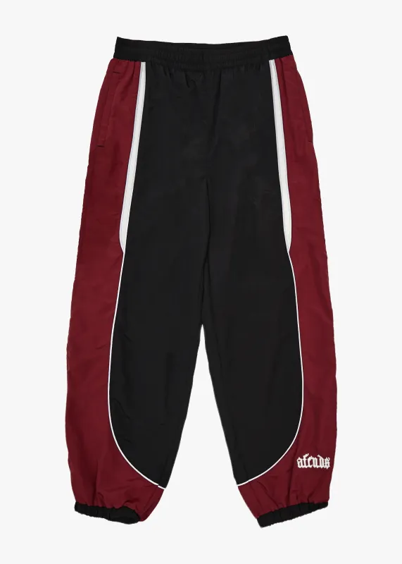 AFENDS Mens Sporting - Panelled Track Pant - Burgundy made by Afends