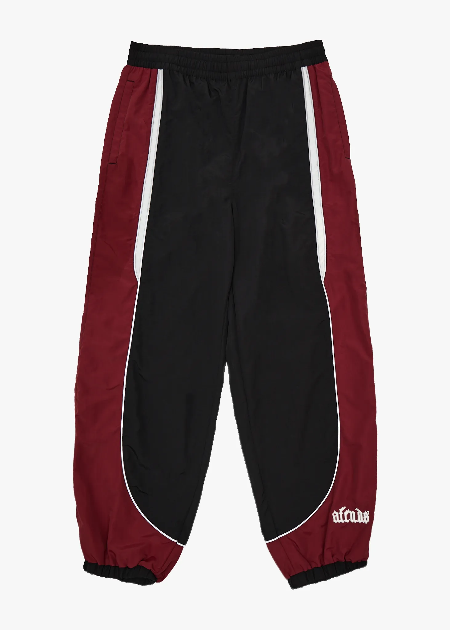 AFENDS Mens Sporting - Panelled Track Pant - Burgundy sold by Afends