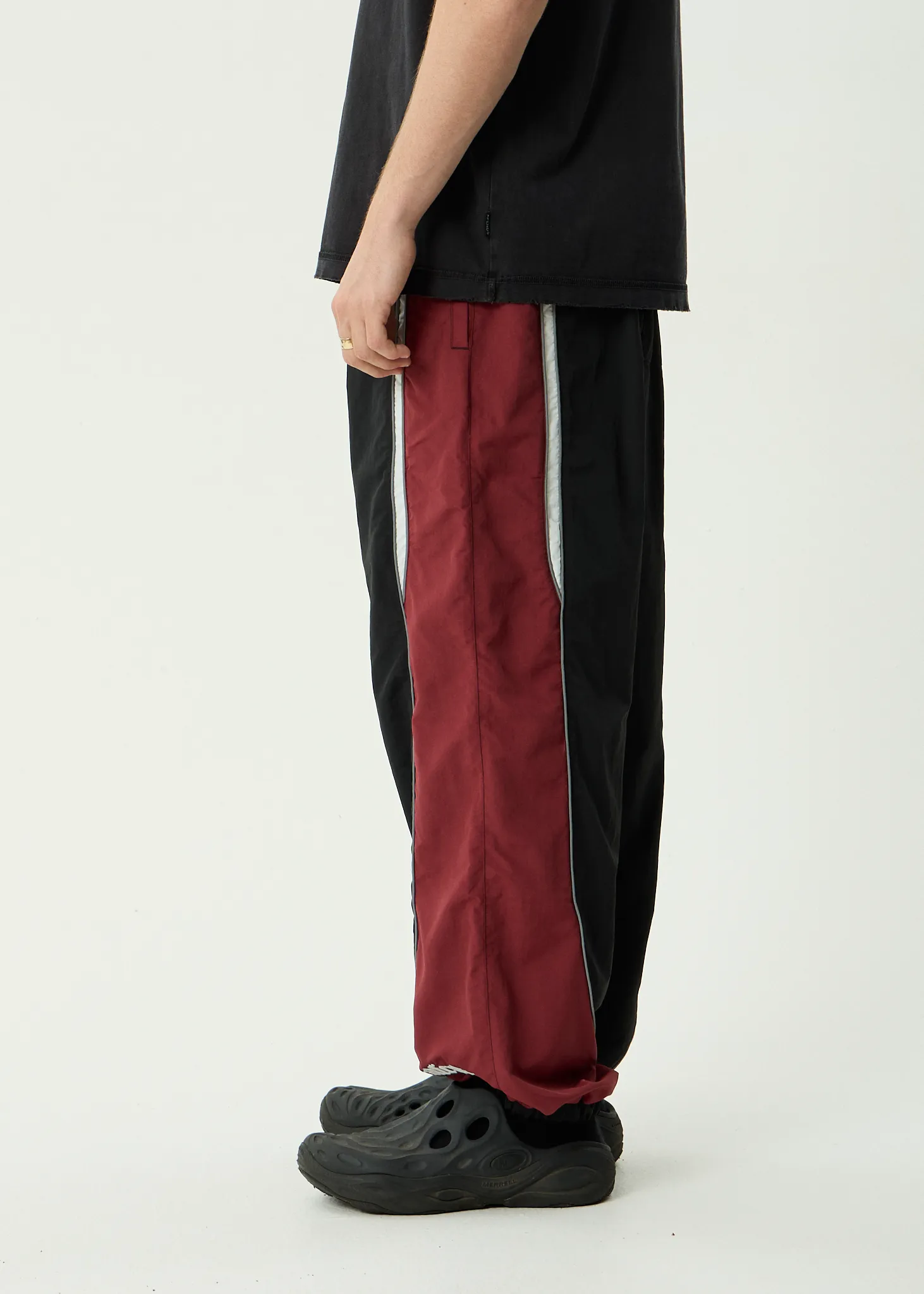 AFENDS Mens Sporting - Panelled Track Pant - Burgundy sold by Afends product image thumbnail 4