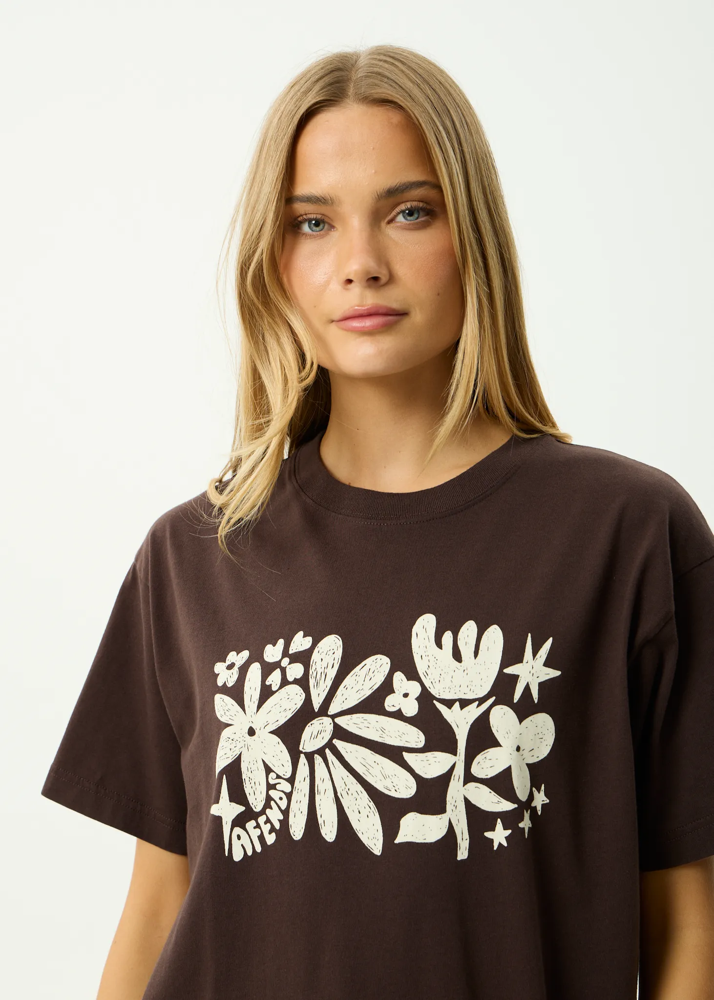 AFENDS Womens Garden Variety - Oversized Tee - Coffee sold by Afends product image thumbnail 2