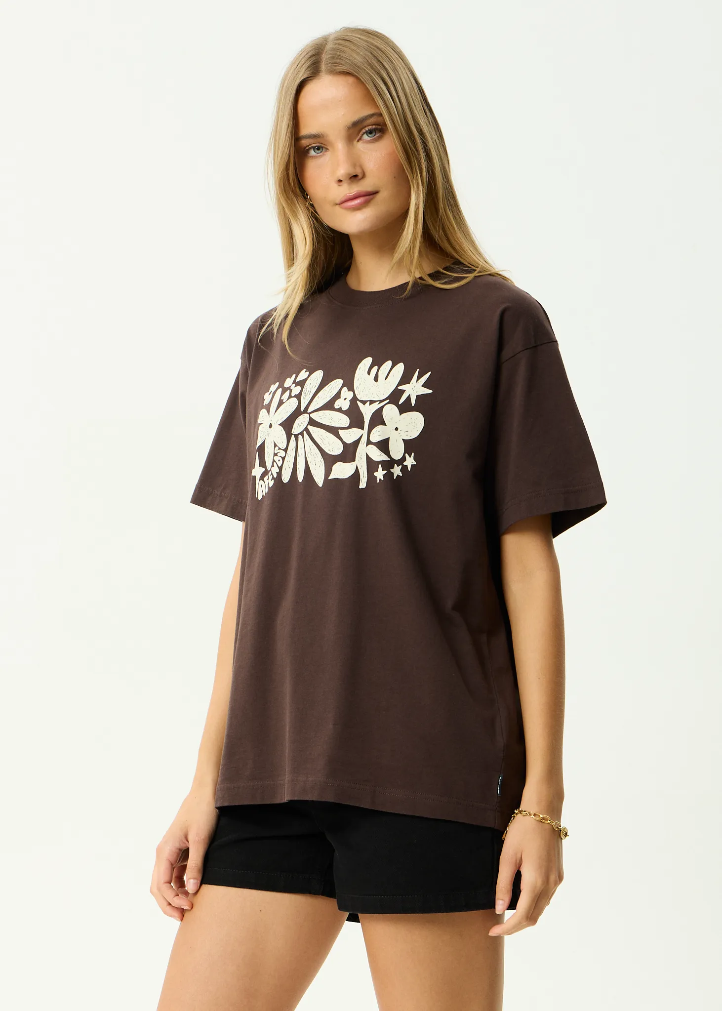 AFENDS Womens Garden Variety - Oversized Tee - Coffee sold by Afends product image thumbnail 3