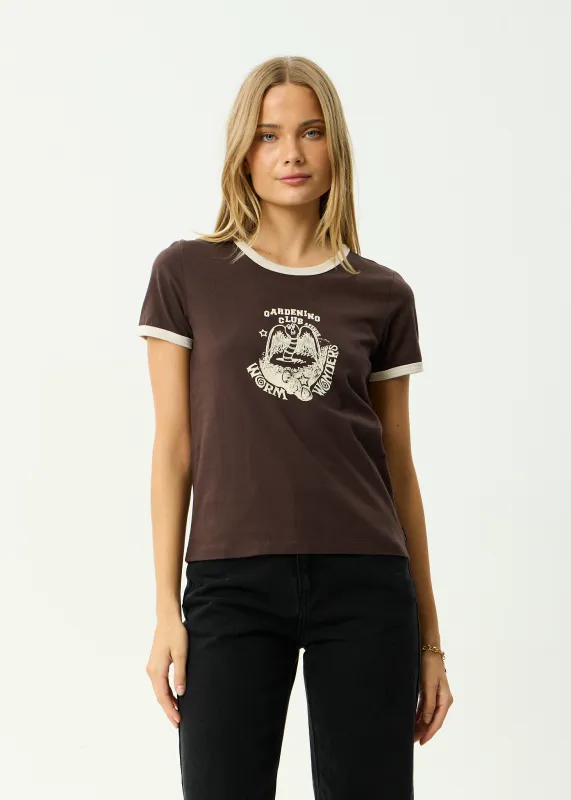 AFENDS Womens Wonders - Ringer Tee - Coffee sold by Afends