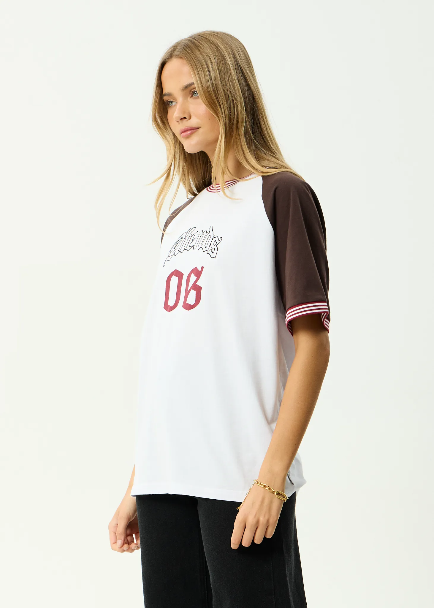 AFENDS Womens Dexter - Oversized Tee - Coffee / White sold by Afends product image thumbnail 3