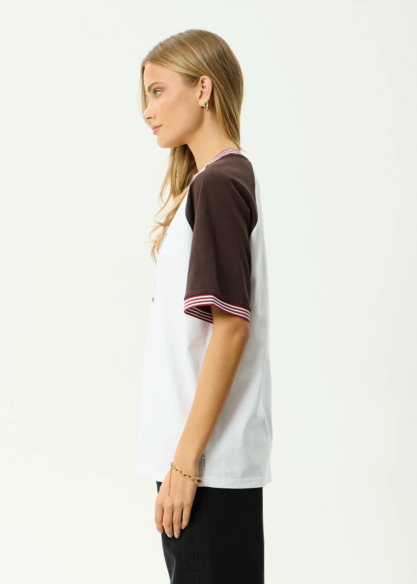 AFENDS Womens Dexter - Oversized Tee - Coffee / White sold by Afends product image thumbnail 4