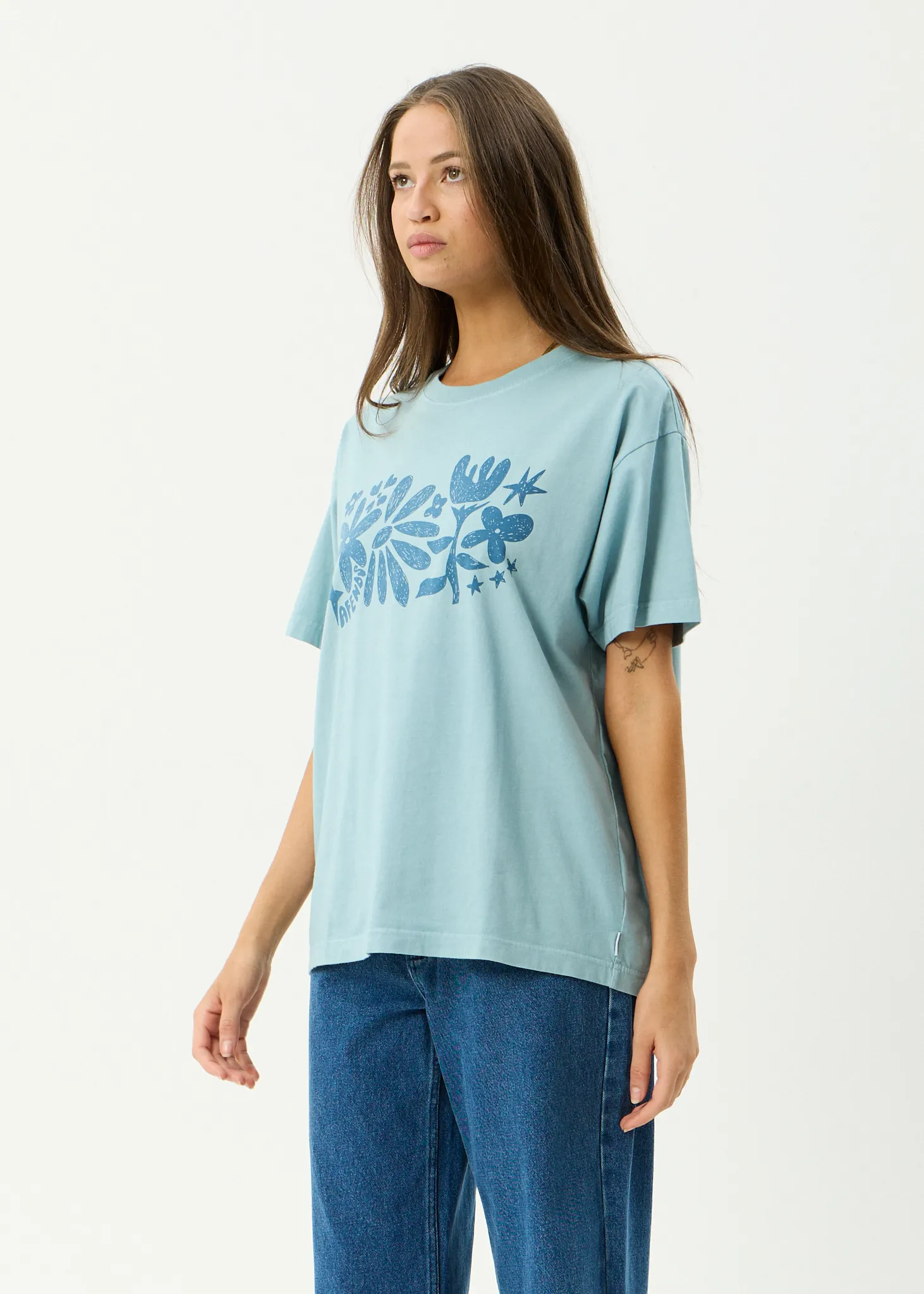 AFENDS Womens Garden Variety - Oversized Tee - Overcast sold by Afends product image thumbnail 3