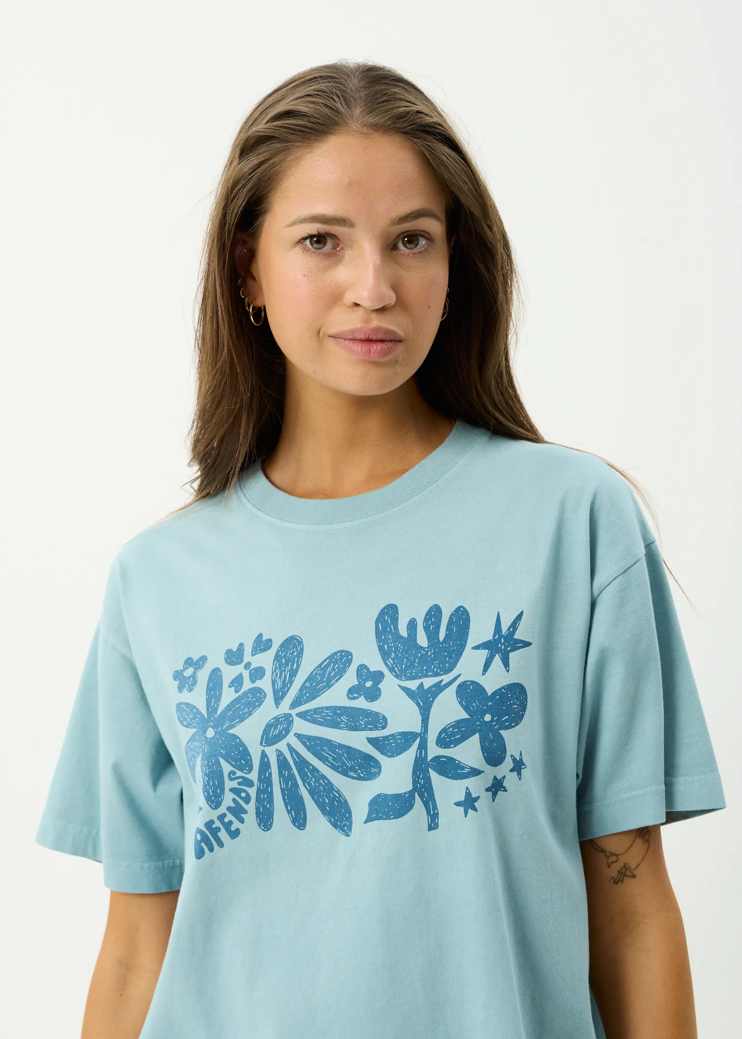 AFENDS Womens Garden Variety - Oversized Tee - Overcast sold by Afends product image thumbnail 2