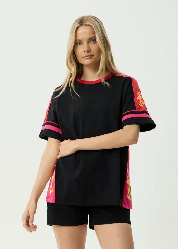 AFENDS Womens Dolphin Derby - Oversized Tee - Black made by Afends