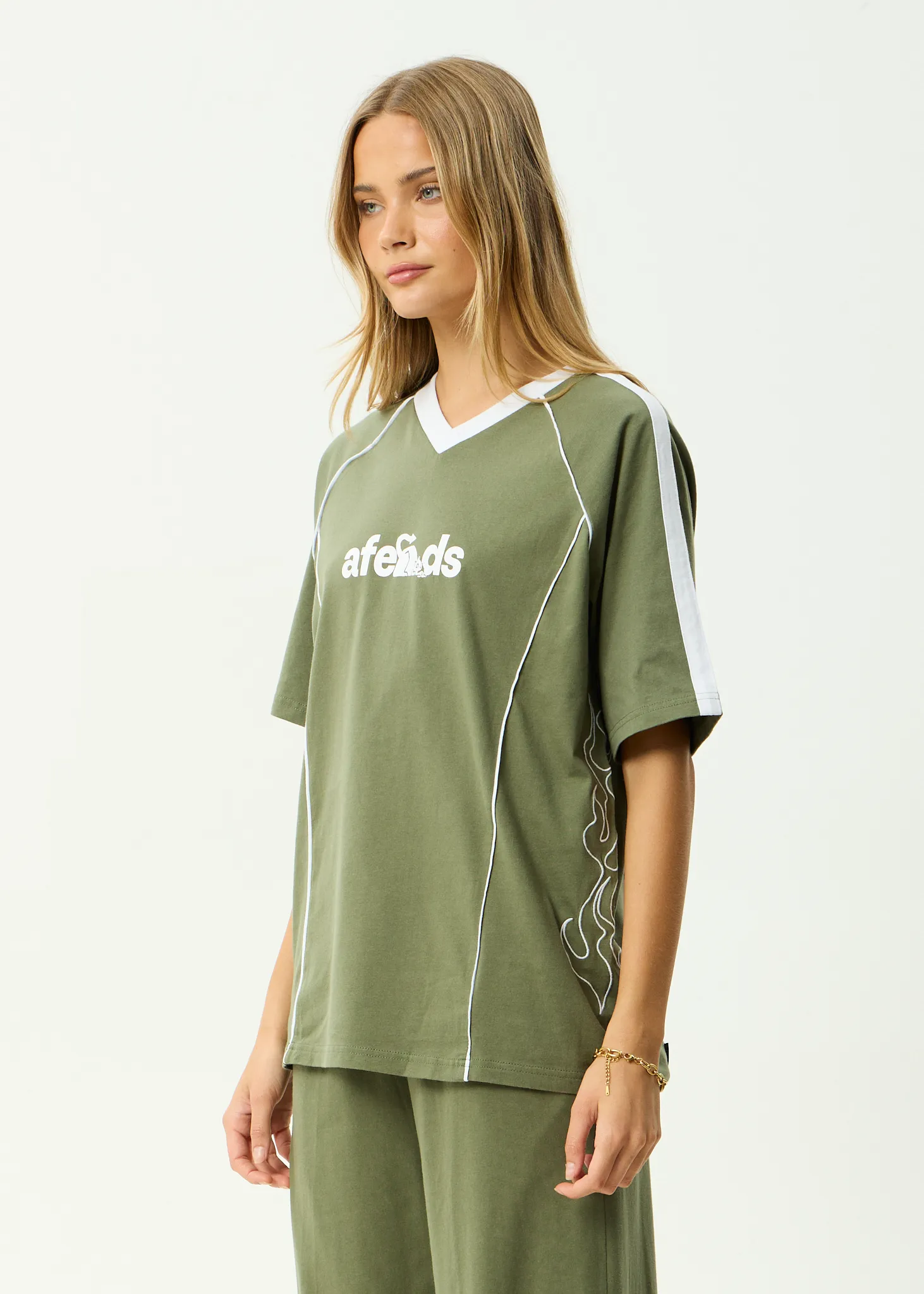 AFENDS Womens Dirts - Oversized Tee - Deep Olive sold by Afends product image thumbnail 3