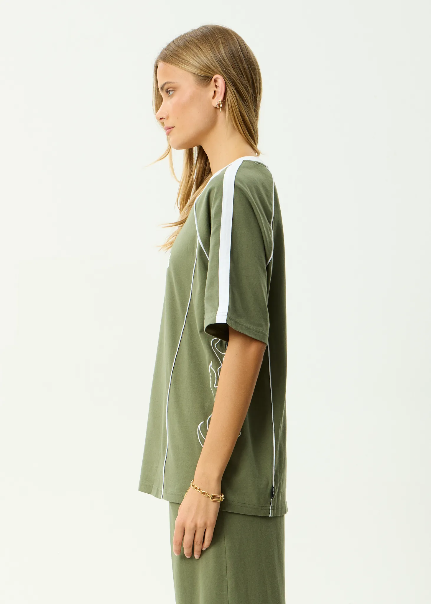 AFENDS Womens Dirts - Oversized Tee - Deep Olive sold by Afends product image thumbnail 4