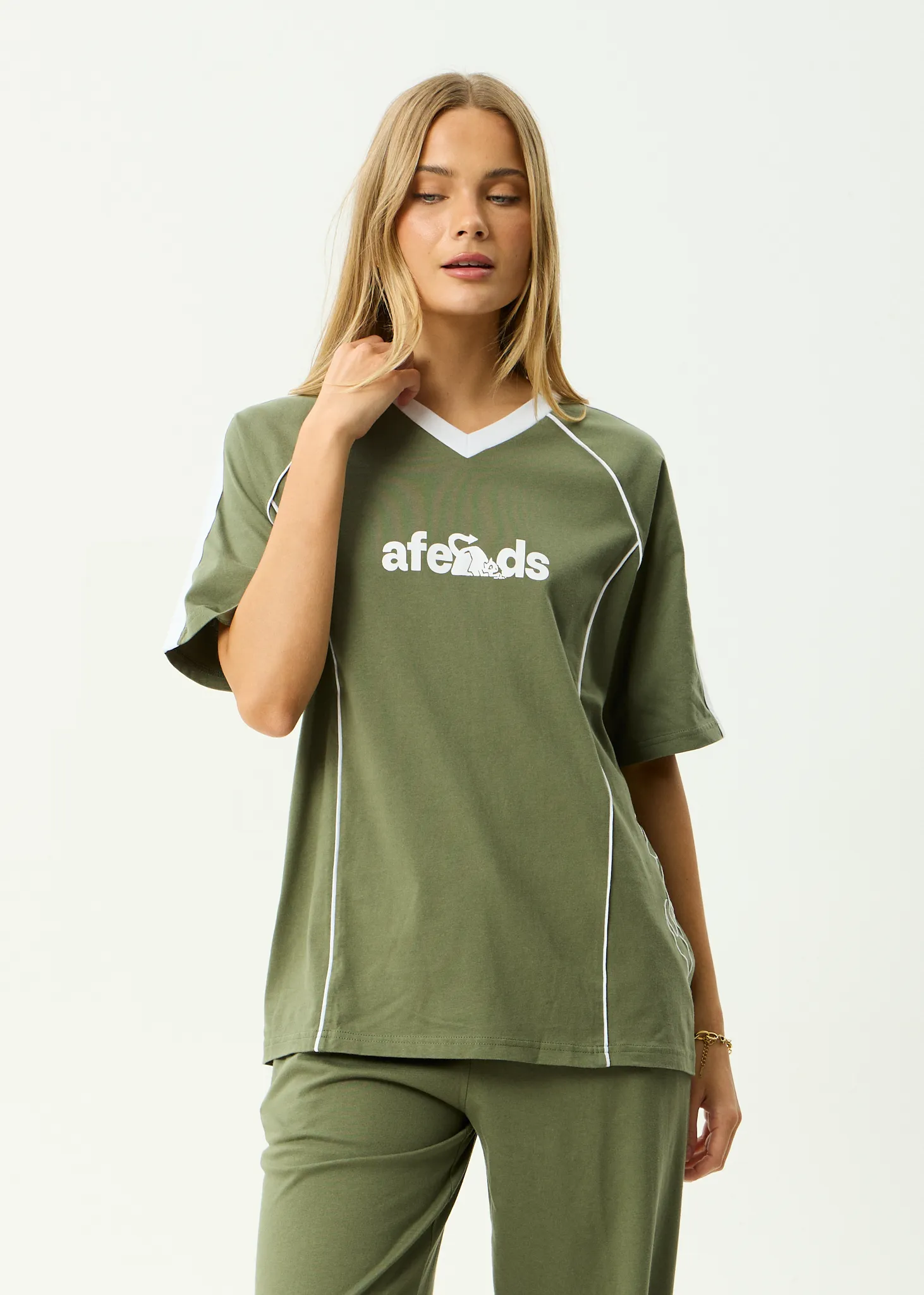 AFENDS Womens Dirts - Oversized Tee - Deep Olive sold by Afends product image thumbnail 2