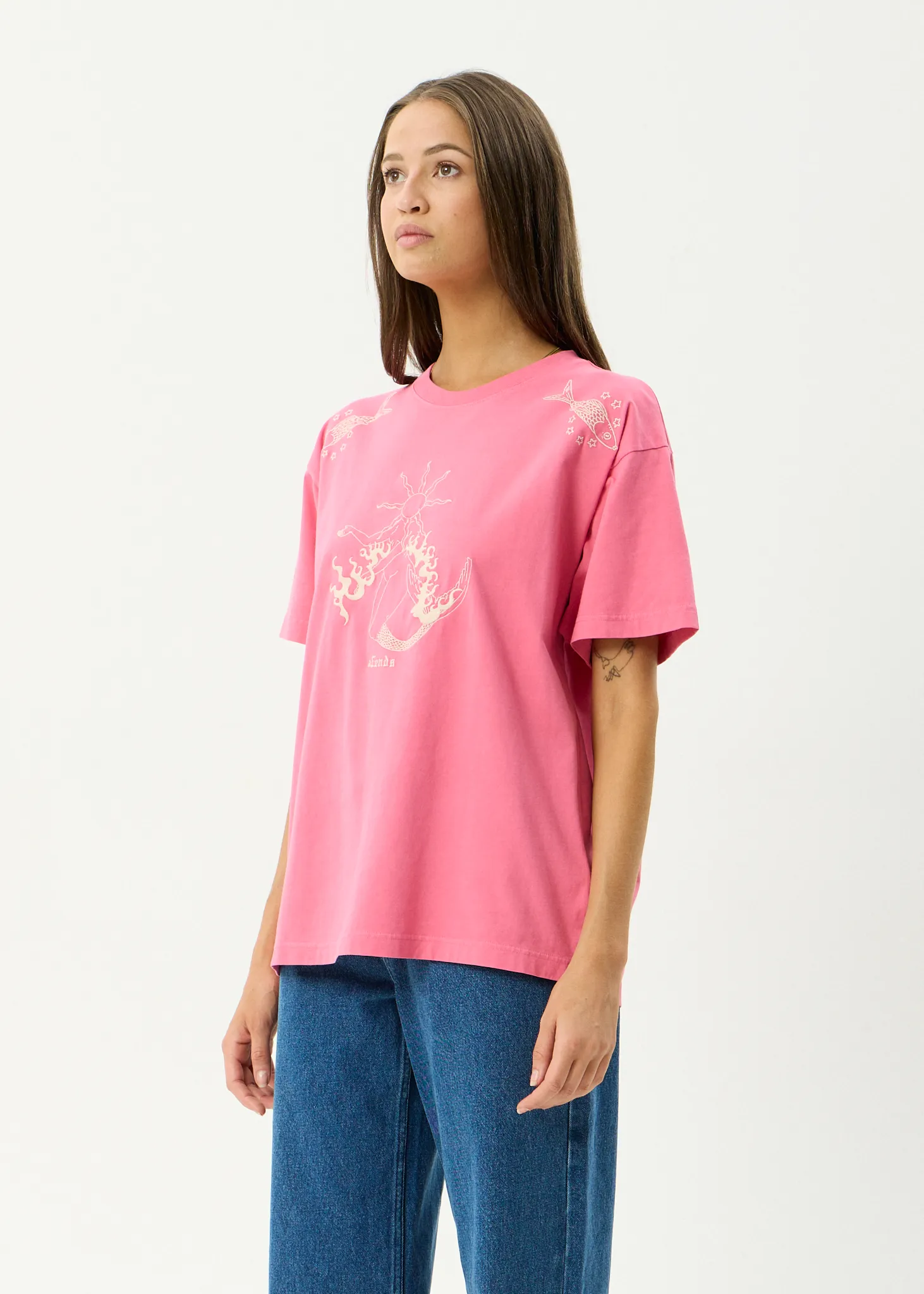 AFENDS Womens Sea Siren - Oversized Tee - Washed Raspberry sold by Afends product image thumbnail 2