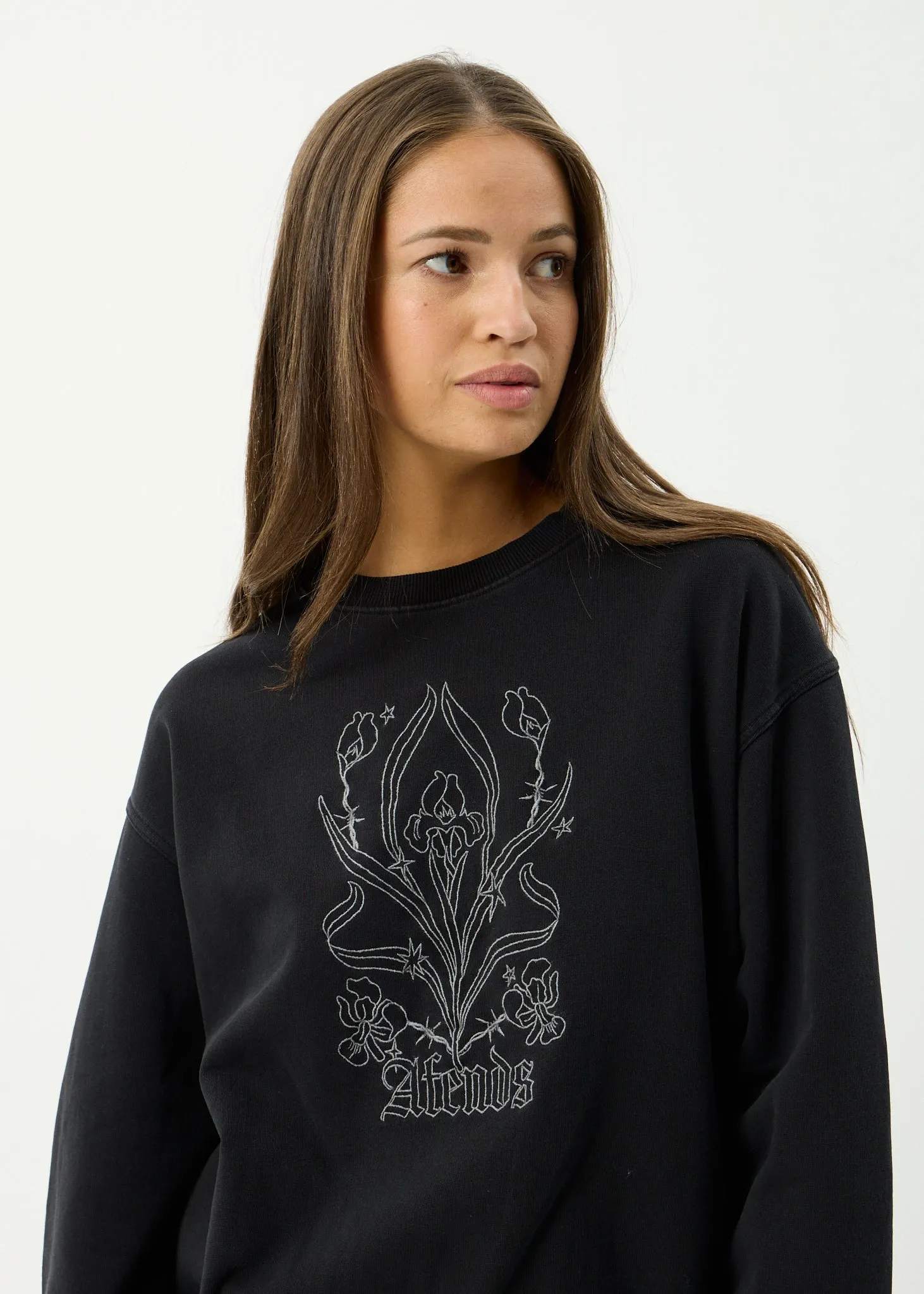 AFENDS Womens Good Nature - Crew Neck Jumper - Stone Black sold by Afends product image thumbnail 2