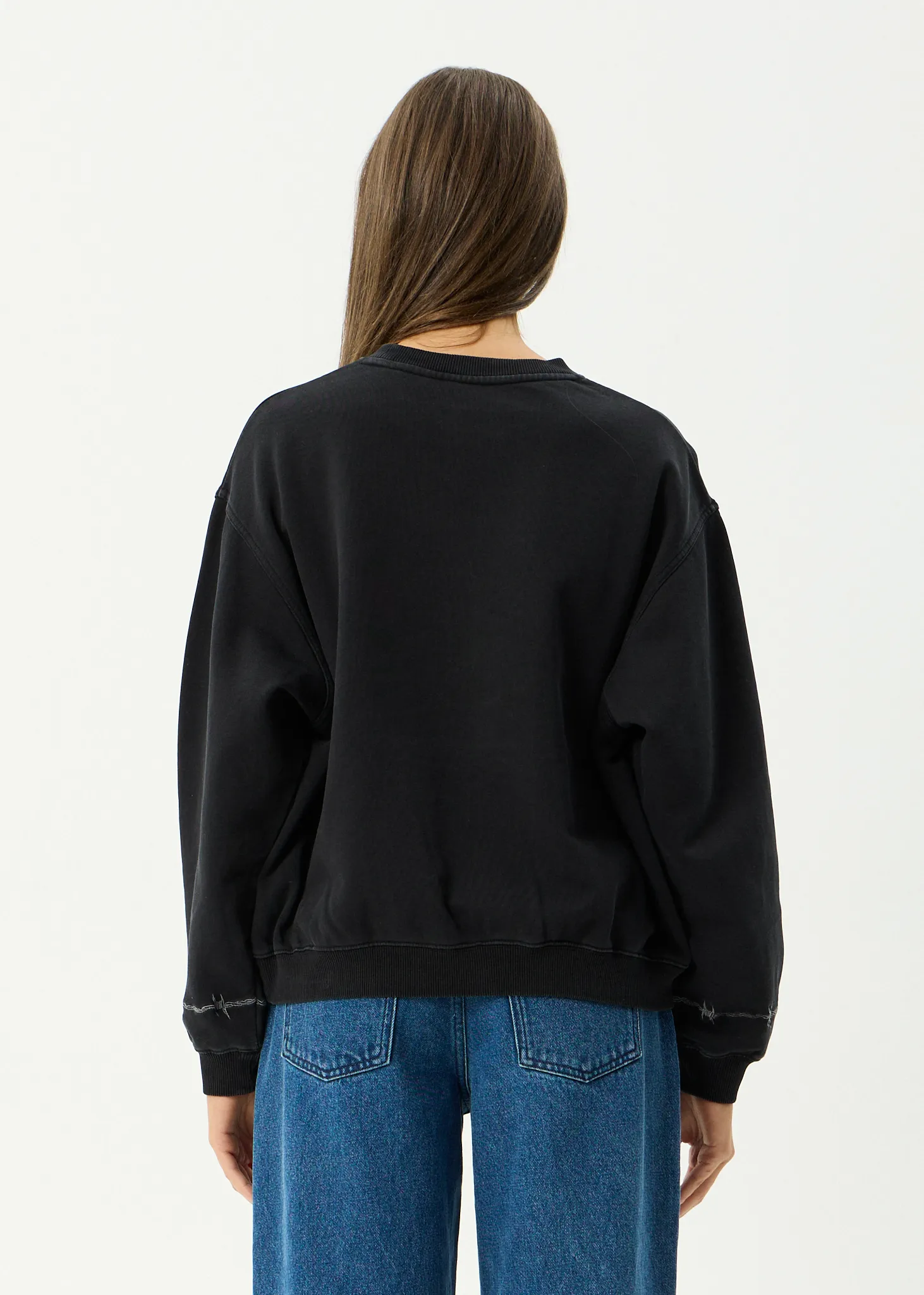 AFENDS Womens Good Nature - Crew Neck Jumper - Stone Black sold by Afends product image thumbnail 5