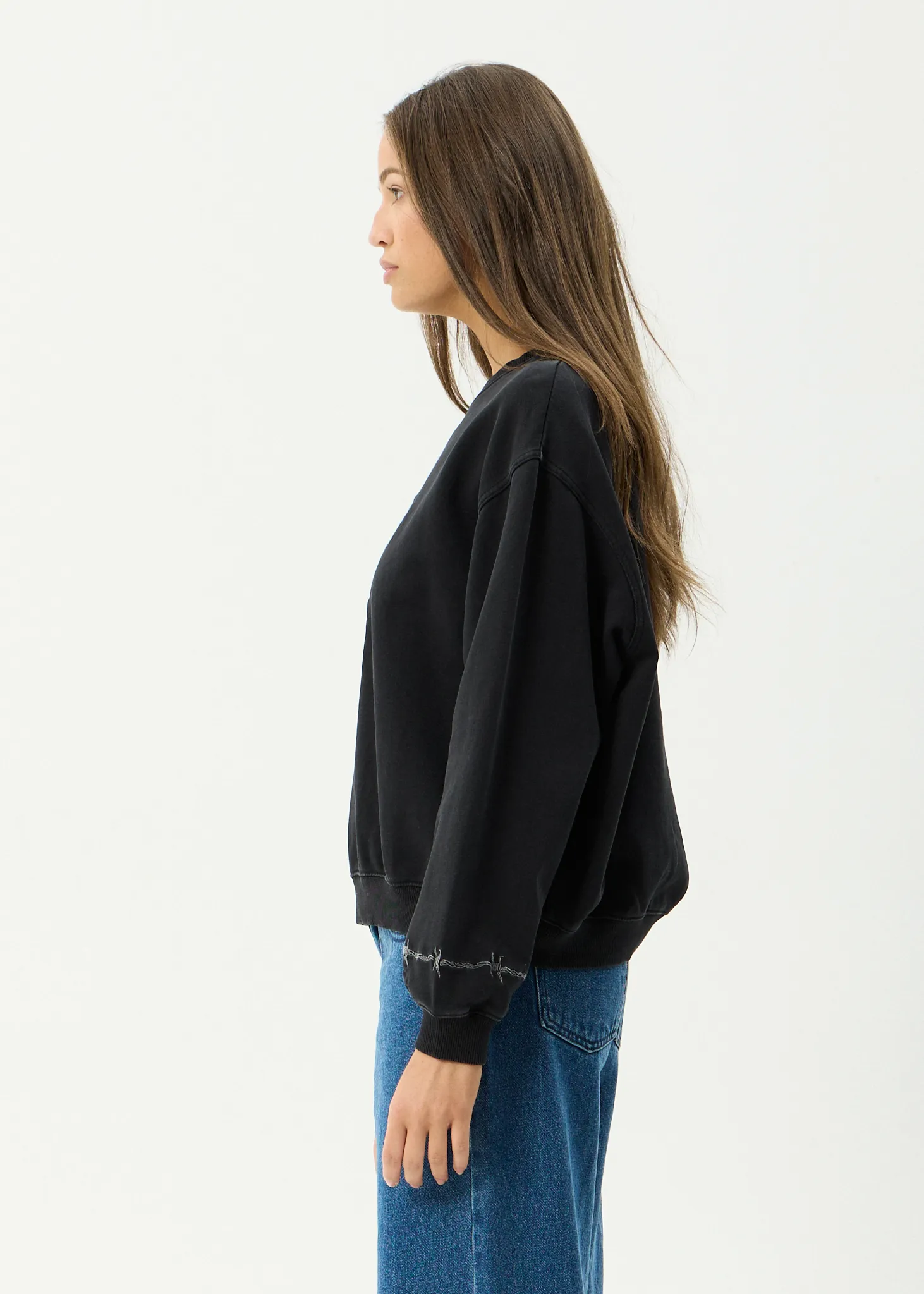 AFENDS Womens Good Nature - Crew Neck Jumper - Stone Black sold by Afends product image thumbnail 4