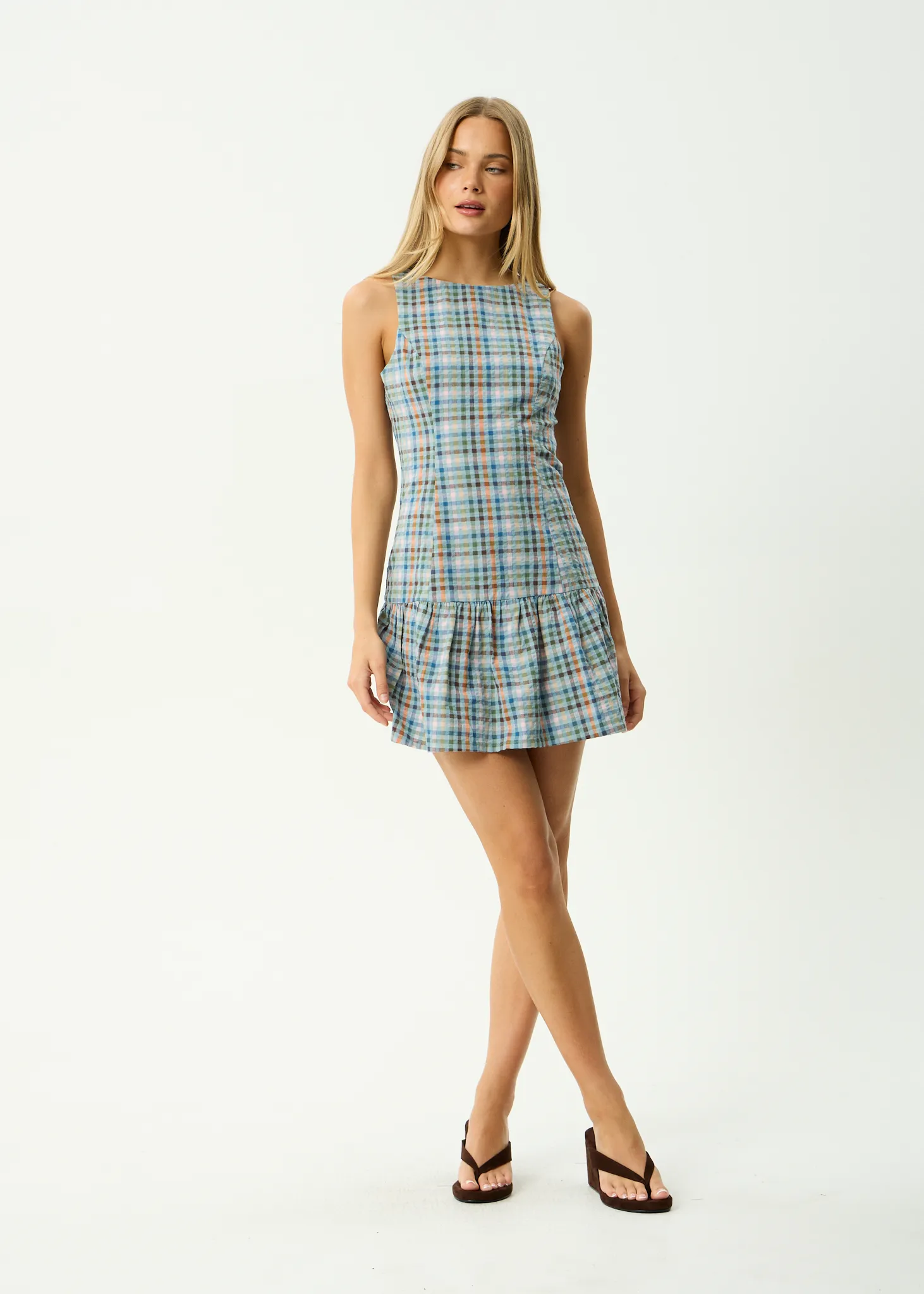 AFENDS Womens Amelie Check - Seersucker Mini Dress - Multi sold by Afends product image thumbnail 3