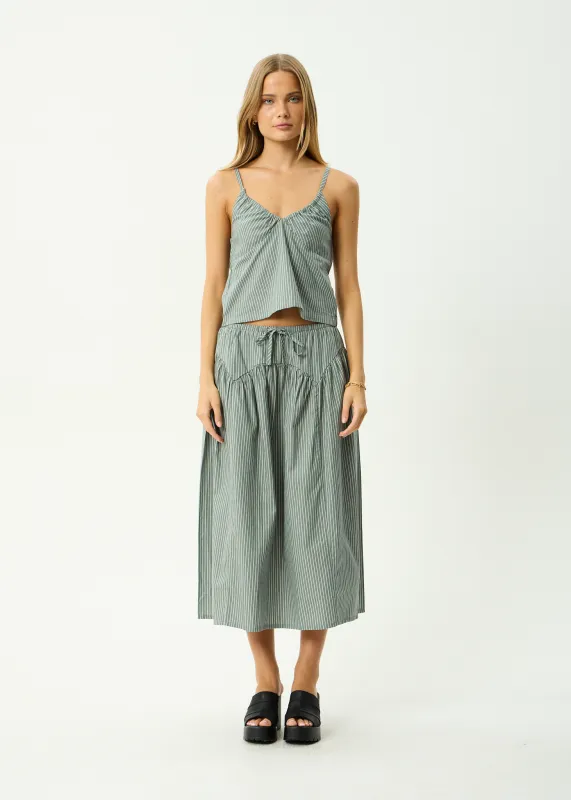 AFENDS Womens Pinned - Midi Skirt - Sycamore Stripe sold by Afends
