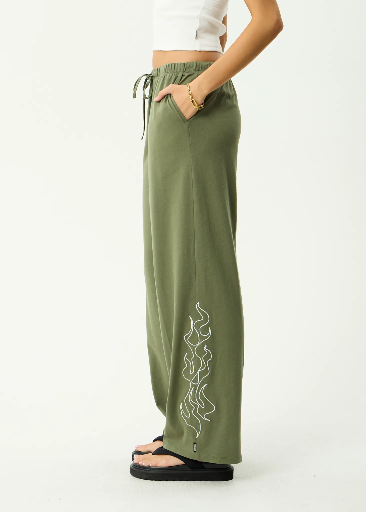 AFENDS Womens Dirts - Jersey Pant - Deep Olive sold by Afends product image thumbnail 4