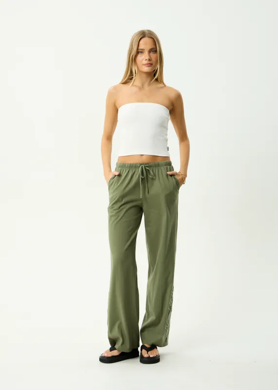 AFENDS Womens Dirts - Jersey Pant - Deep Olive made by Afends