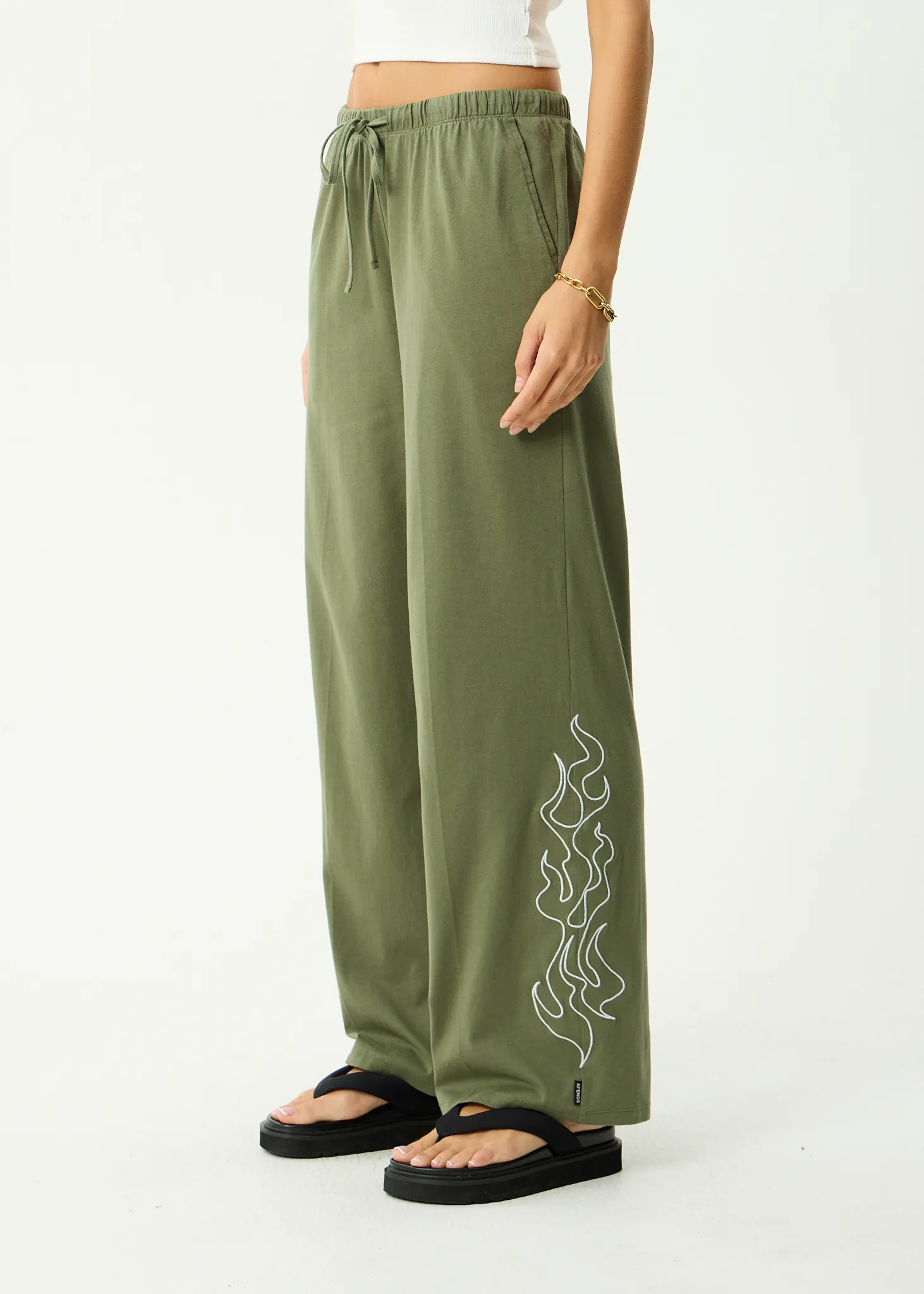 AFENDS Womens Dirts - Jersey Pant - Deep Olive sold by Afends product image thumbnail 3