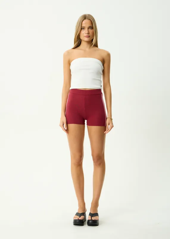 AFENDS Womens Sunny - Knit Short - Burgundy sold by Afends